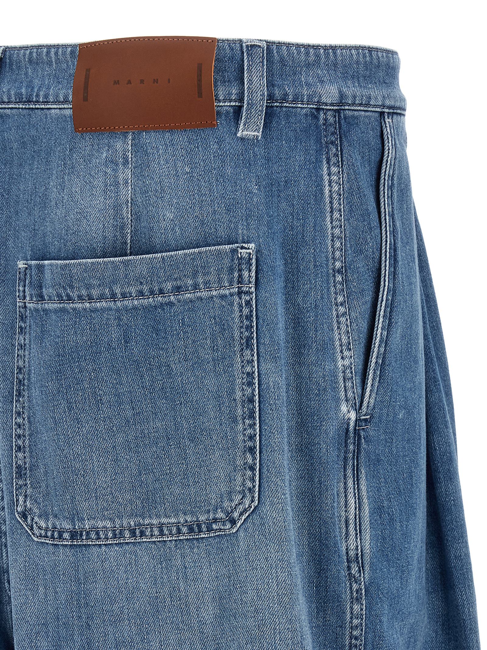 Marni Blue Cotton High-Waisted Men's Jean