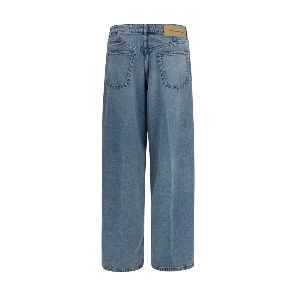 Ami Paris Blue Cotton Jeans Women's Denim