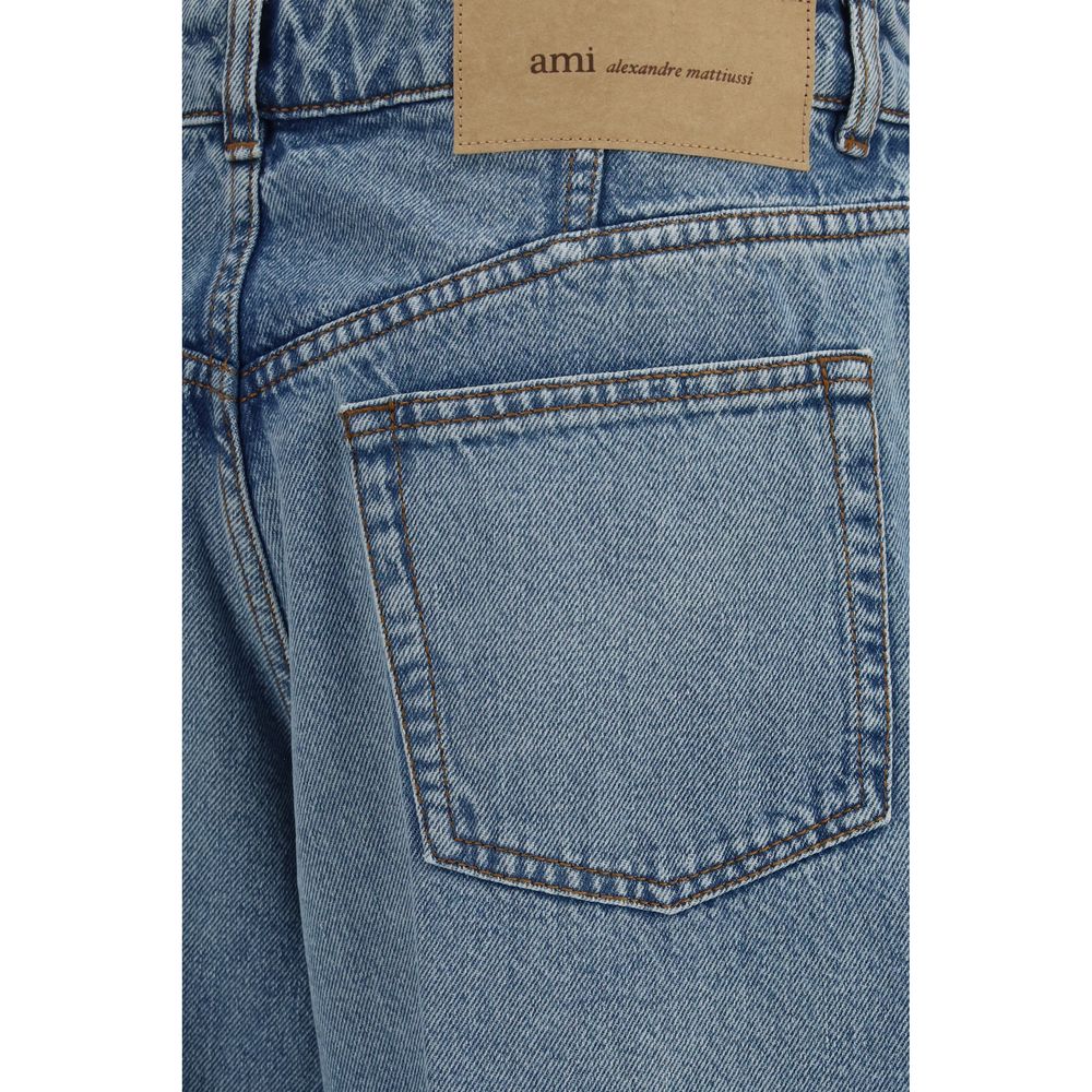 Ami Paris Blue Cotton Jeans Women's Denim