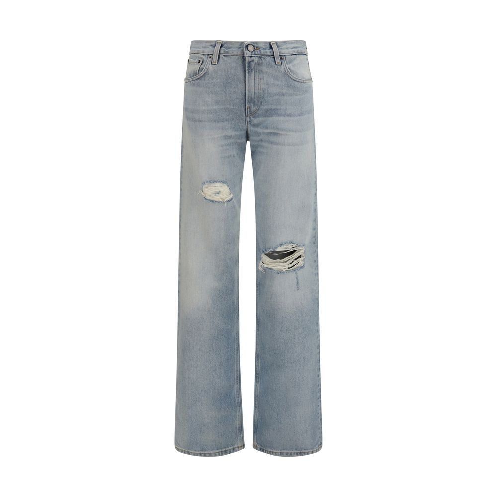 Haikure Blue Cotton Straight-Leg Women's Jeans