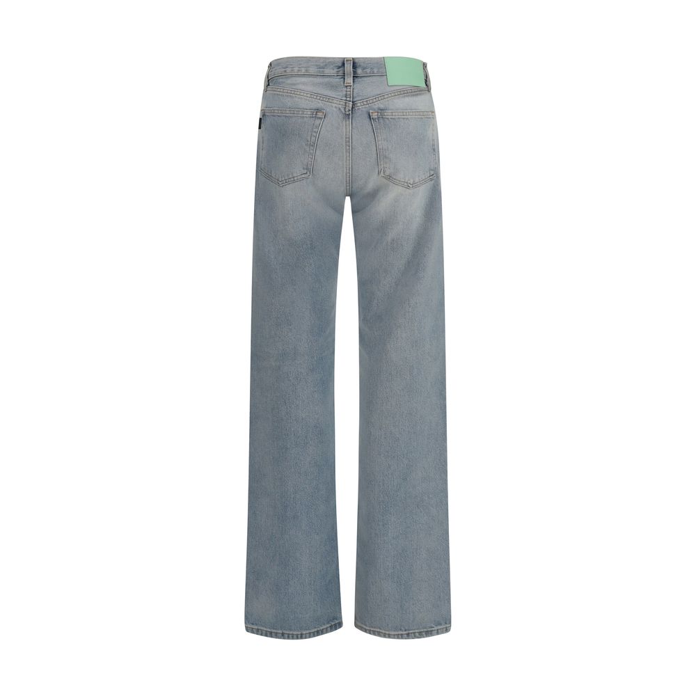 Haikure Blue Cotton Straight-Leg Women's Jeans