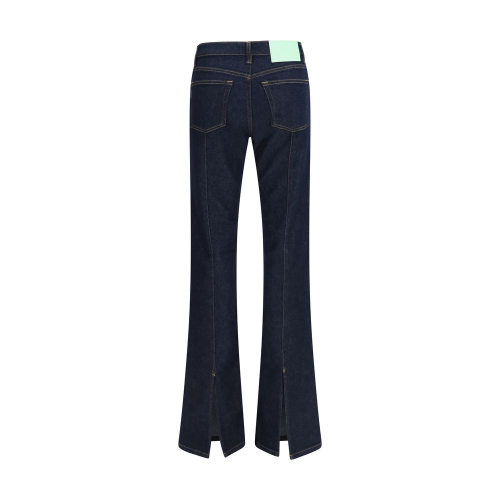 Haikure Blue Cotton Flared Women's Jeans