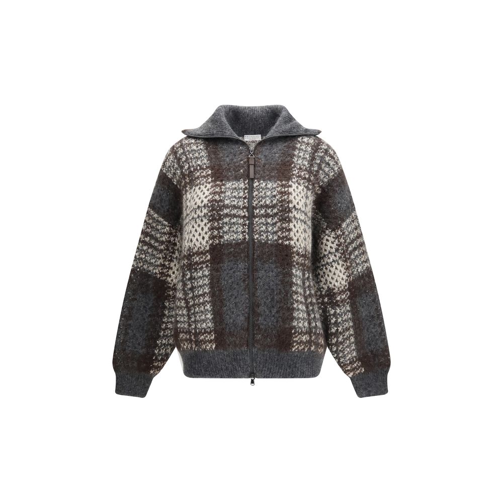 Brunello Cucinelli Gray Mohair Women's Cardigan