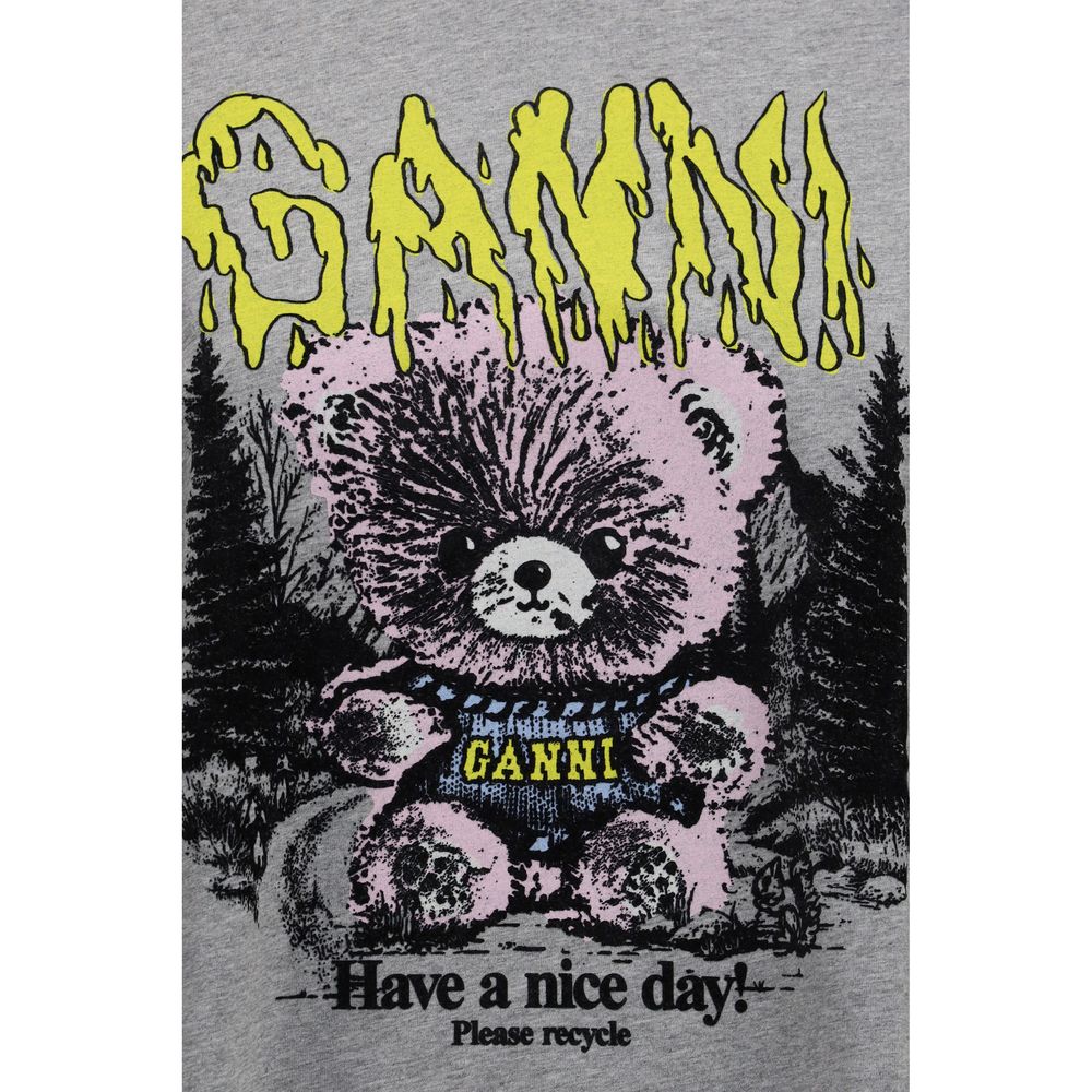 Ganni Gray Cotton Women's Sweatshirt
