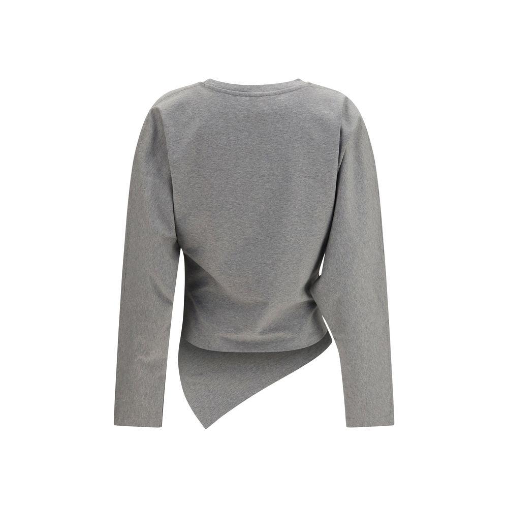 Ganni Gray Cotton Pattern Women's Shirt