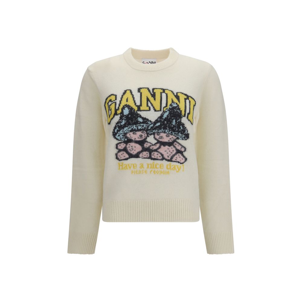 Ganni Beige Wool Oves Aries Women's Sweatshirt