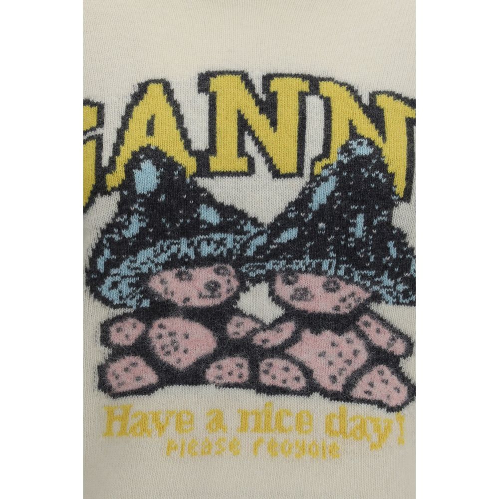 Ganni Beige Wool Oves Aries Women's Sweatshirt