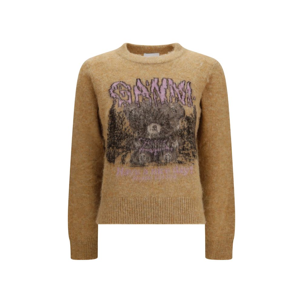 Ganni Beige Alpaca Vicugna Pacos Women's Sweatshirt
