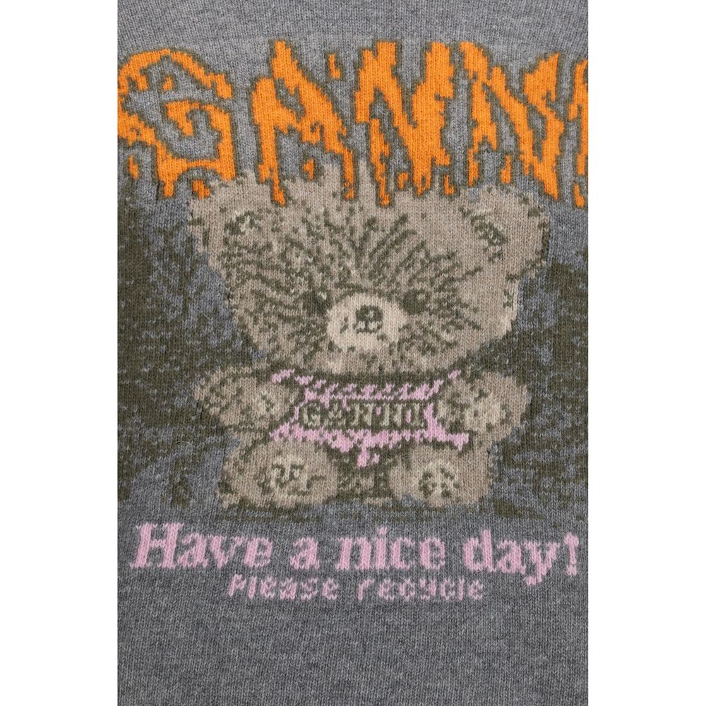 Ganni Gray Wool Oves Aries Women's Sweatshirt