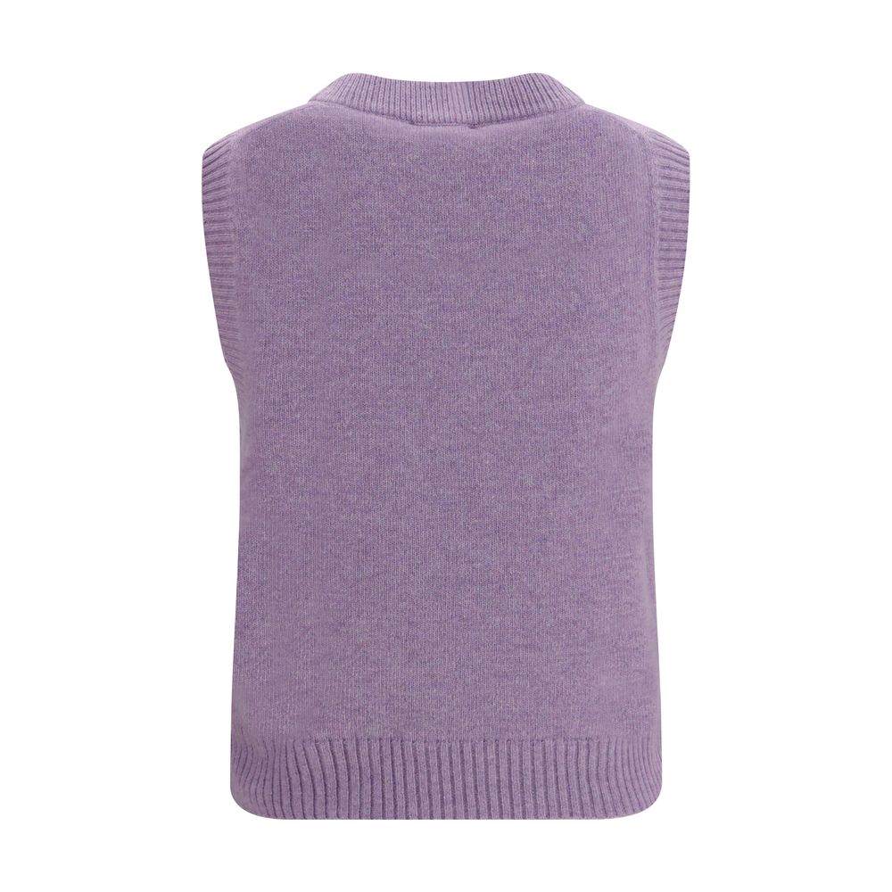 Ganni Gray Alpaca Vicugna Pacos Sleeveles Women's Sweater