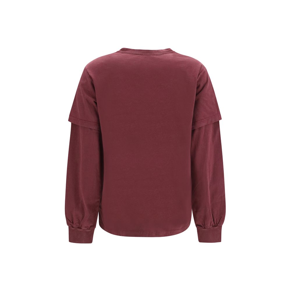 Ganni Bordeaux Cotton Women's Sweatshirt