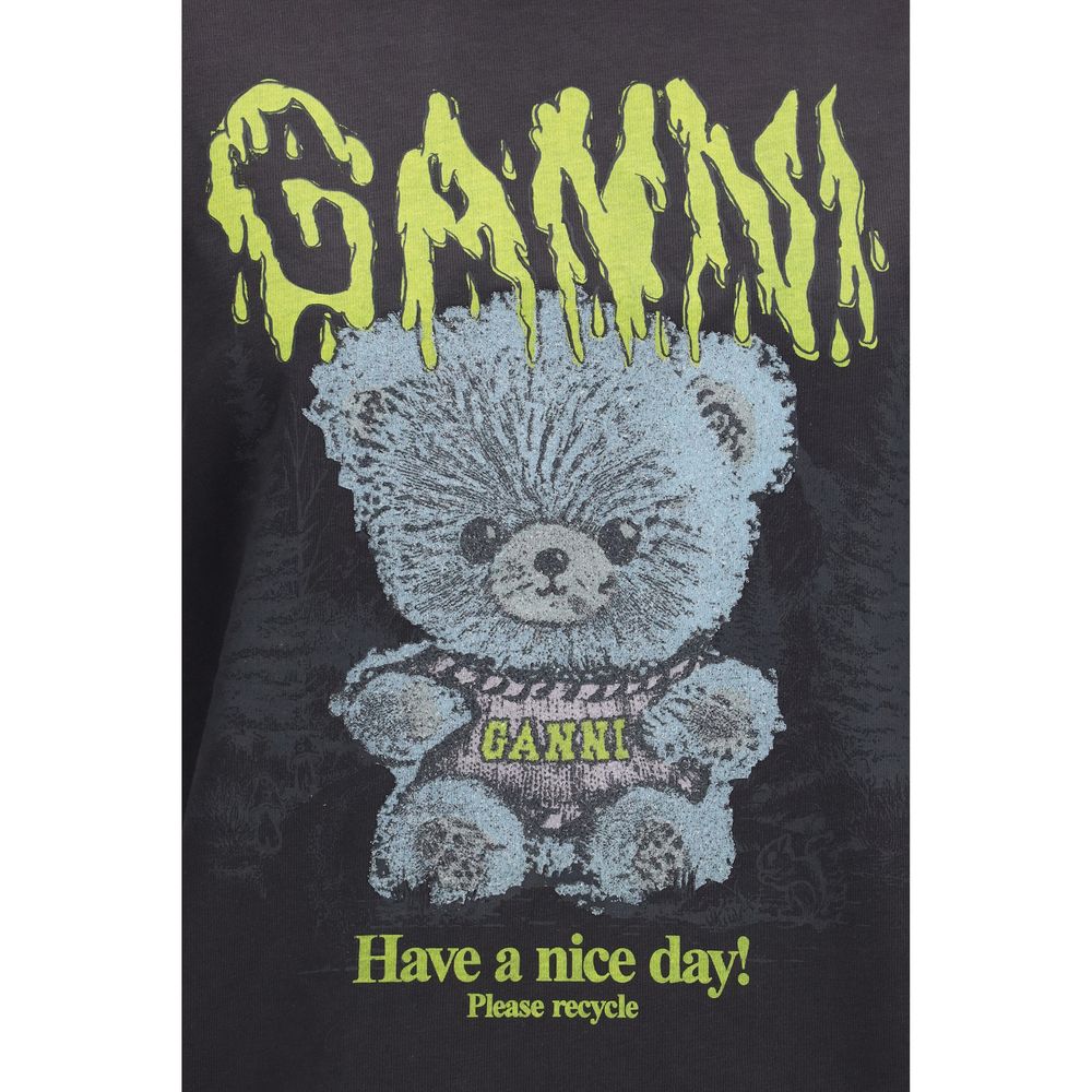 Ganni Gray Cotton Women's Sweatshirt