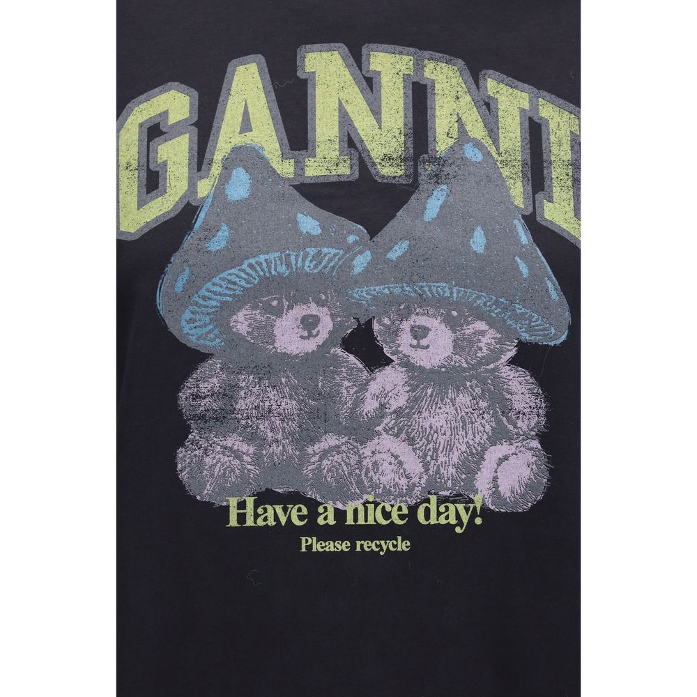 Ganni Gray Cotton Women's T-Shirt