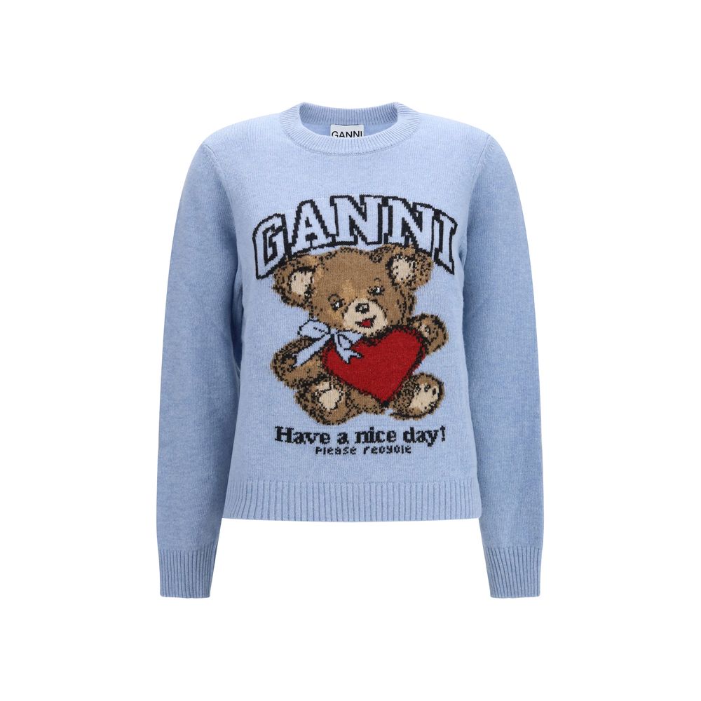 Ganni Blue Wool Oves Aries Women's Sweatshirt