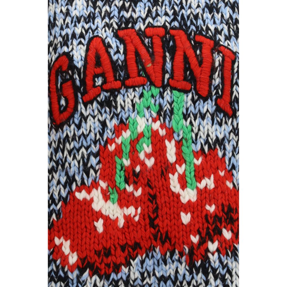Ganni Multicolor Wool Oves Aries Sleeveles Women's Sweater