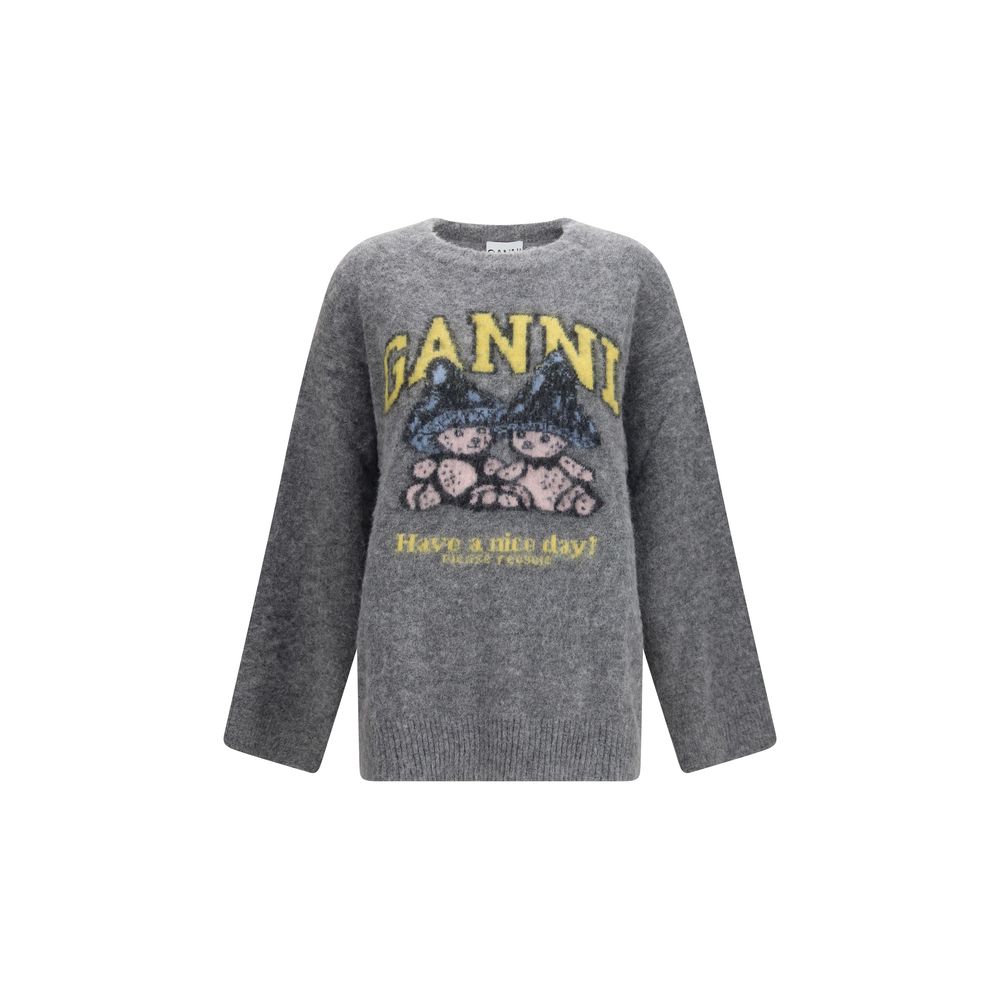 Ganni Gray Alpaca Vicugna Pacos Women's Sweatshirt