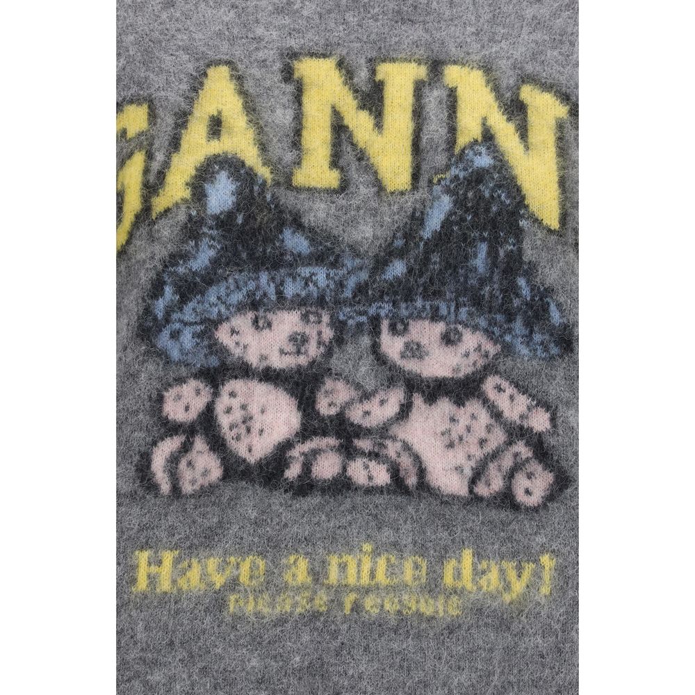 Ganni Gray Alpaca Vicugna Pacos Women's Sweatshirt