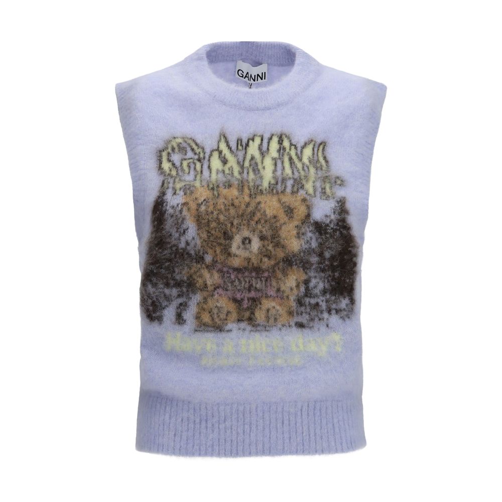 Ganni Blue Alpaca Vicugna Pacos Women's Sweatshirt