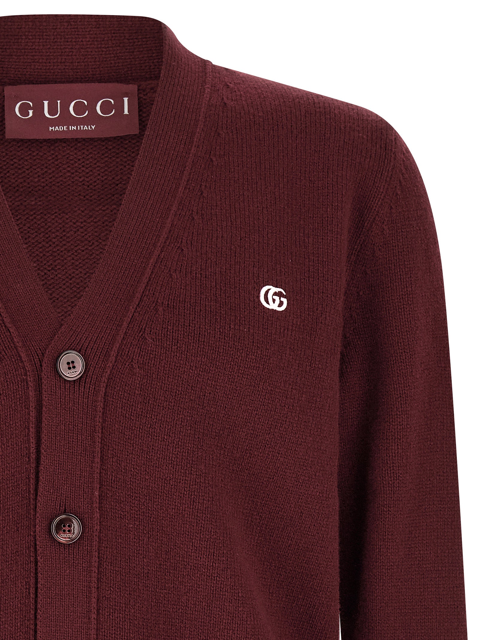 Gucci Bordeaux Cashmere Men's Cardigan