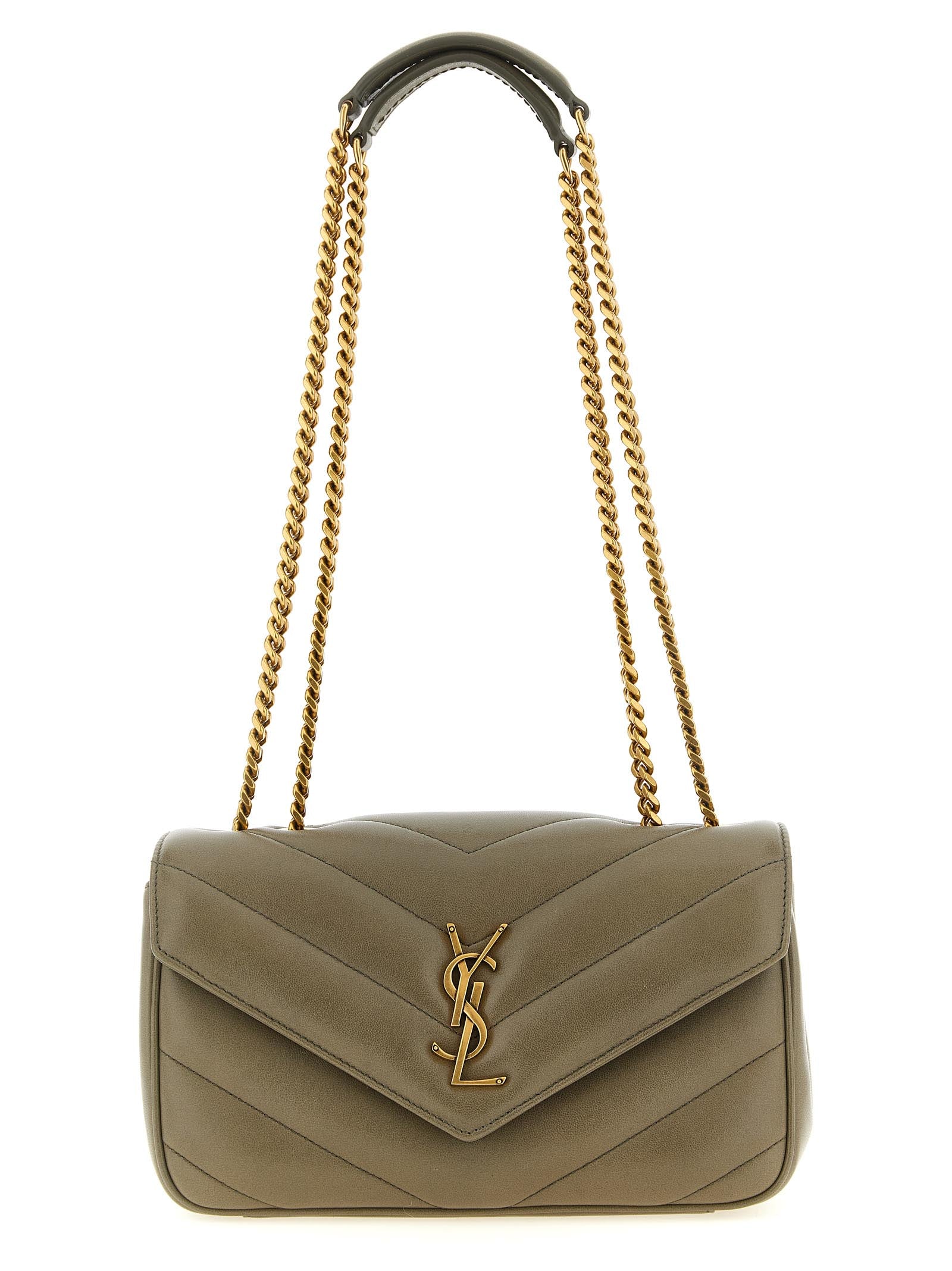 Saint Laurent Bicolor Lamb Leather Shoulder Women's Bag