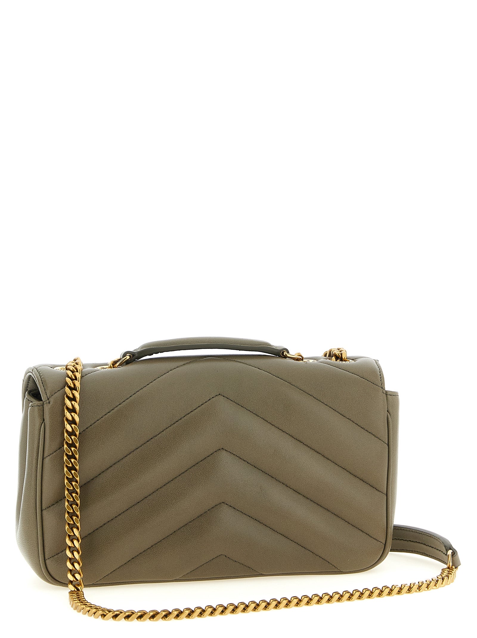 Saint Laurent Bicolor Lamb Leather Shoulder Women's Bag