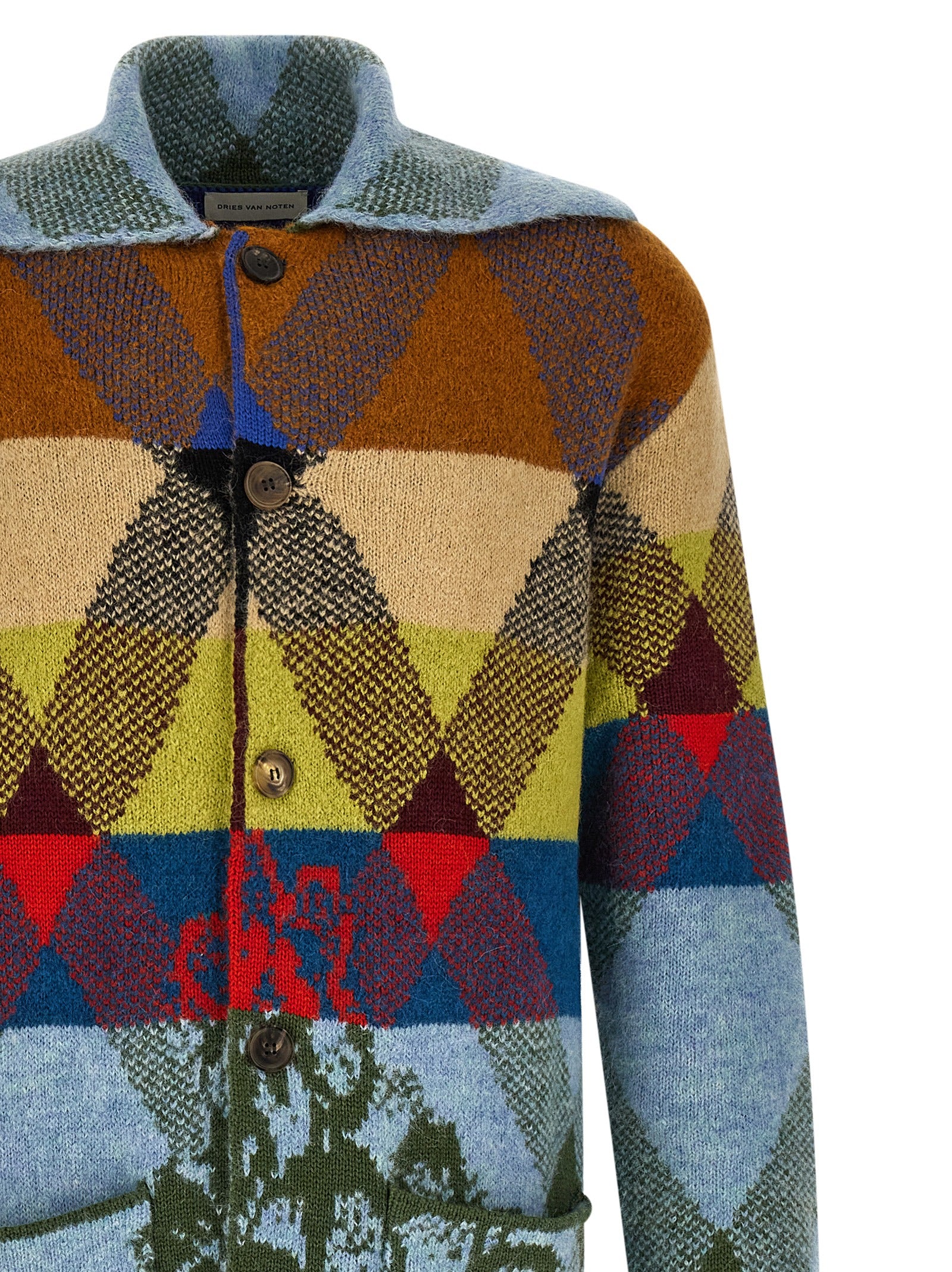 Dries Van Noten Multicolor Wool Men's Cardigan