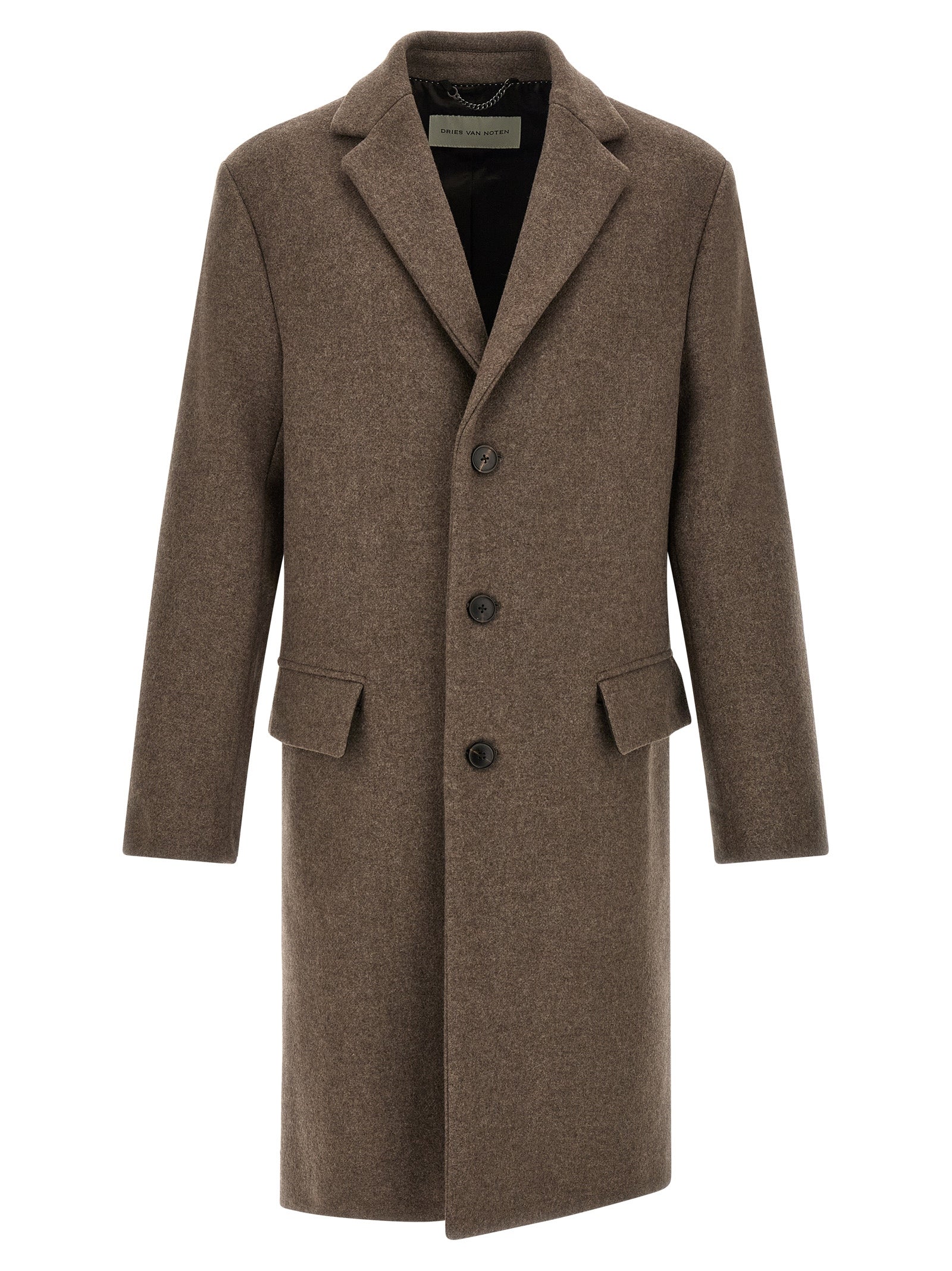 Dries Van Noten Brown Wool Men's Coat