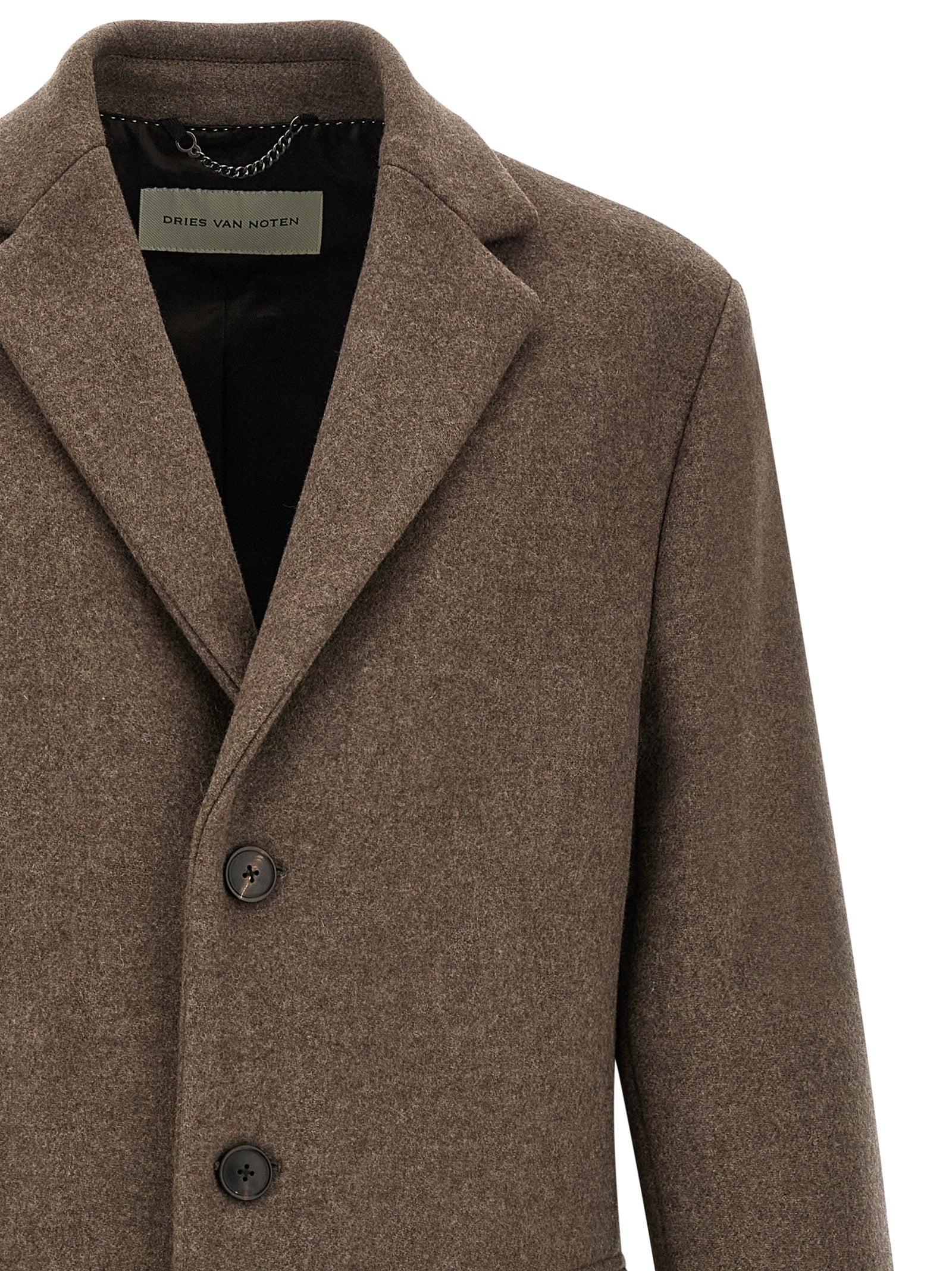 Dries Van Noten Brown Wool Men's Coat
