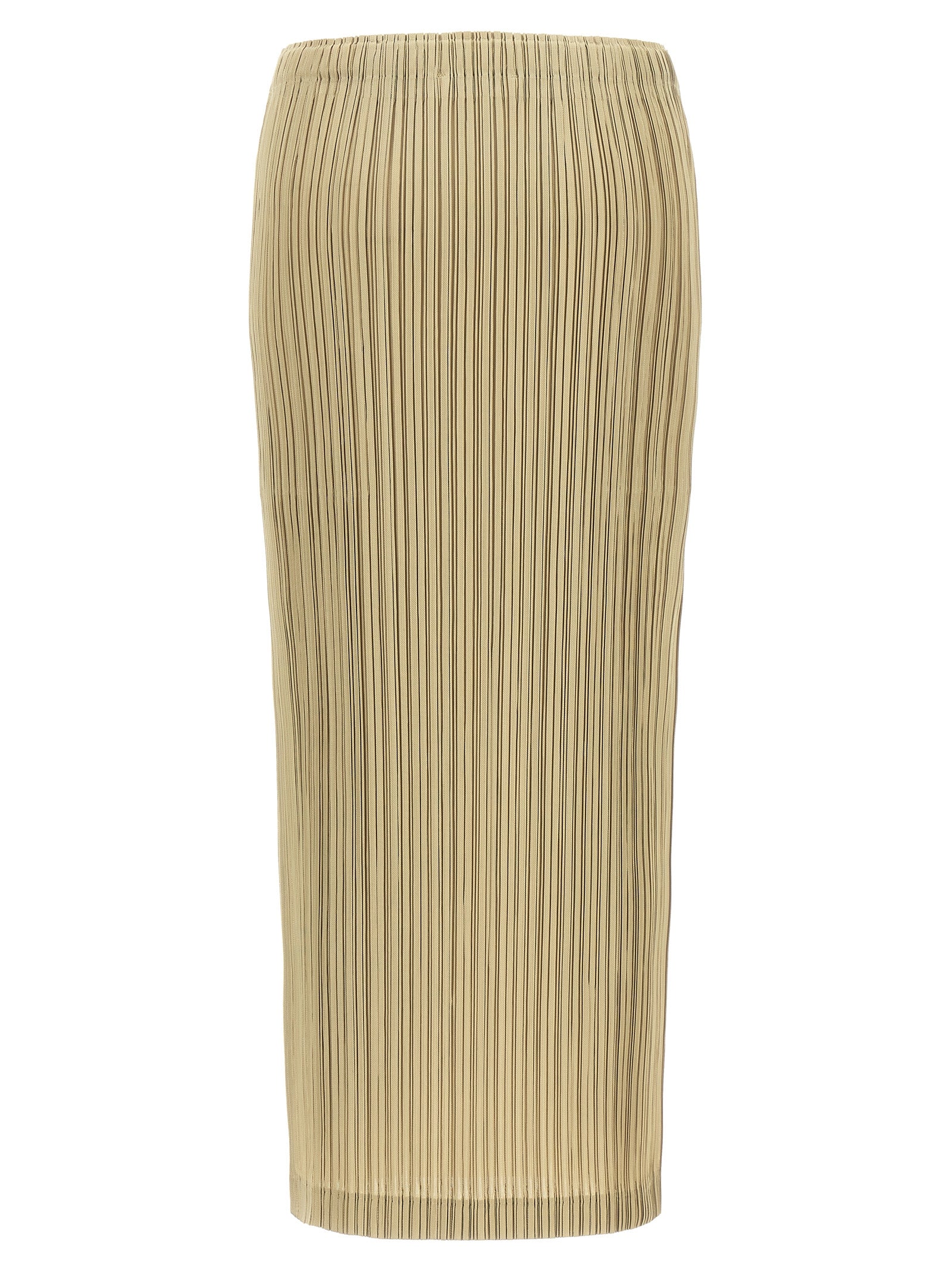 PLEATS PLEASE ISSEY MIYAKE Beige Polyester Midi Women's Skirt