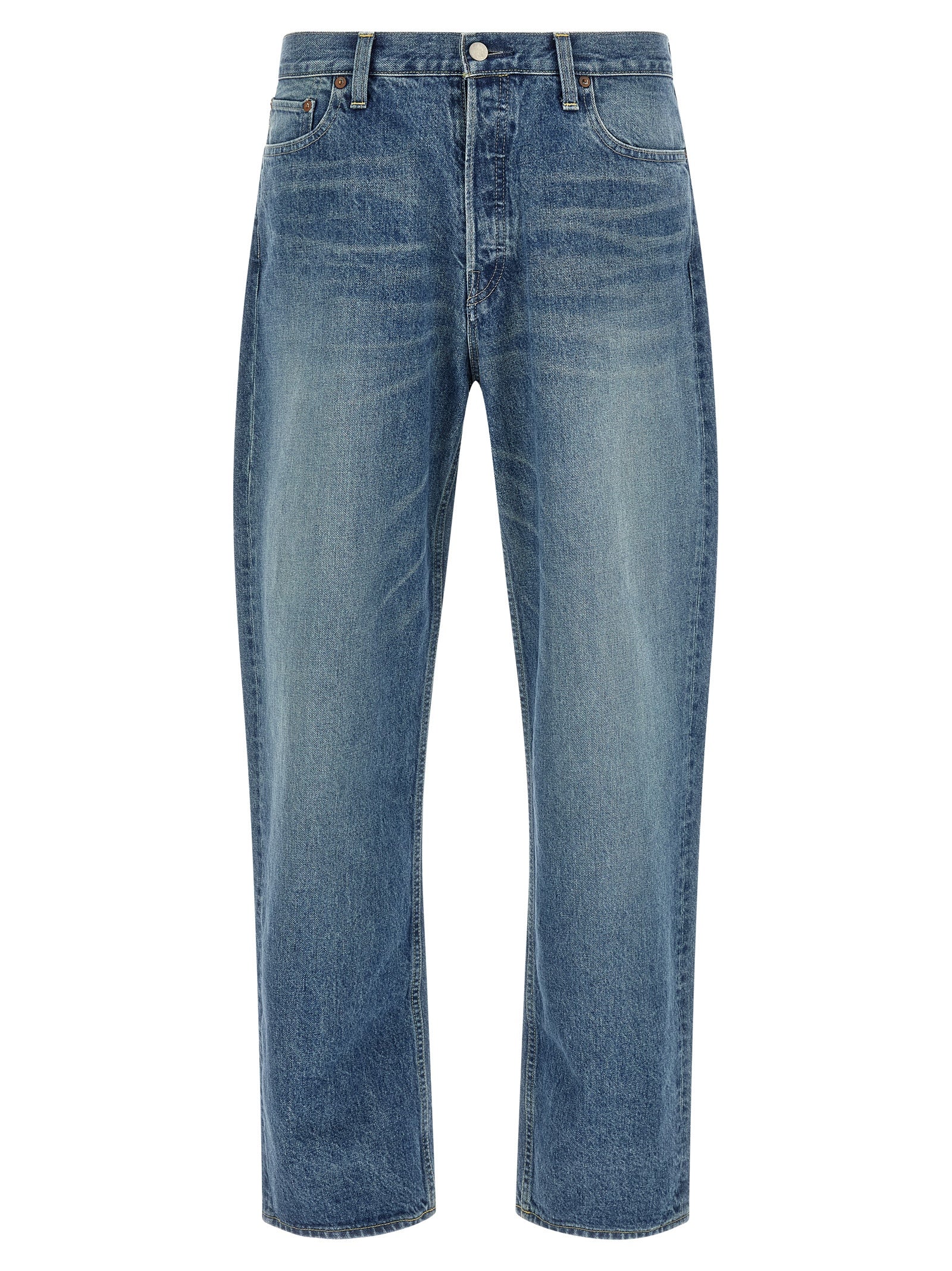 SSSTEIN Blue Cotton Tapered Men's Jeans
