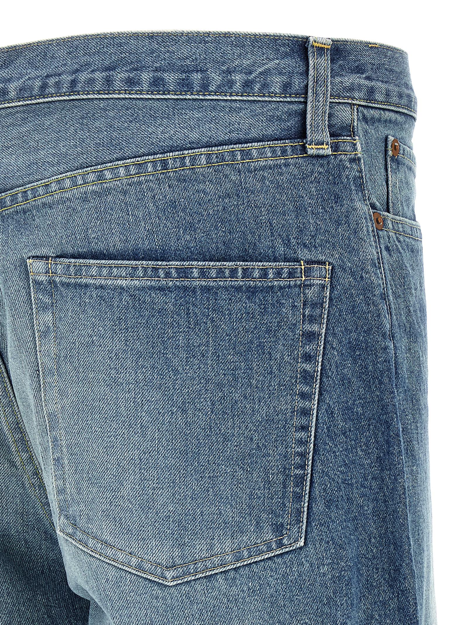 SSSTEIN Blue Cotton Tapered Men's Jeans