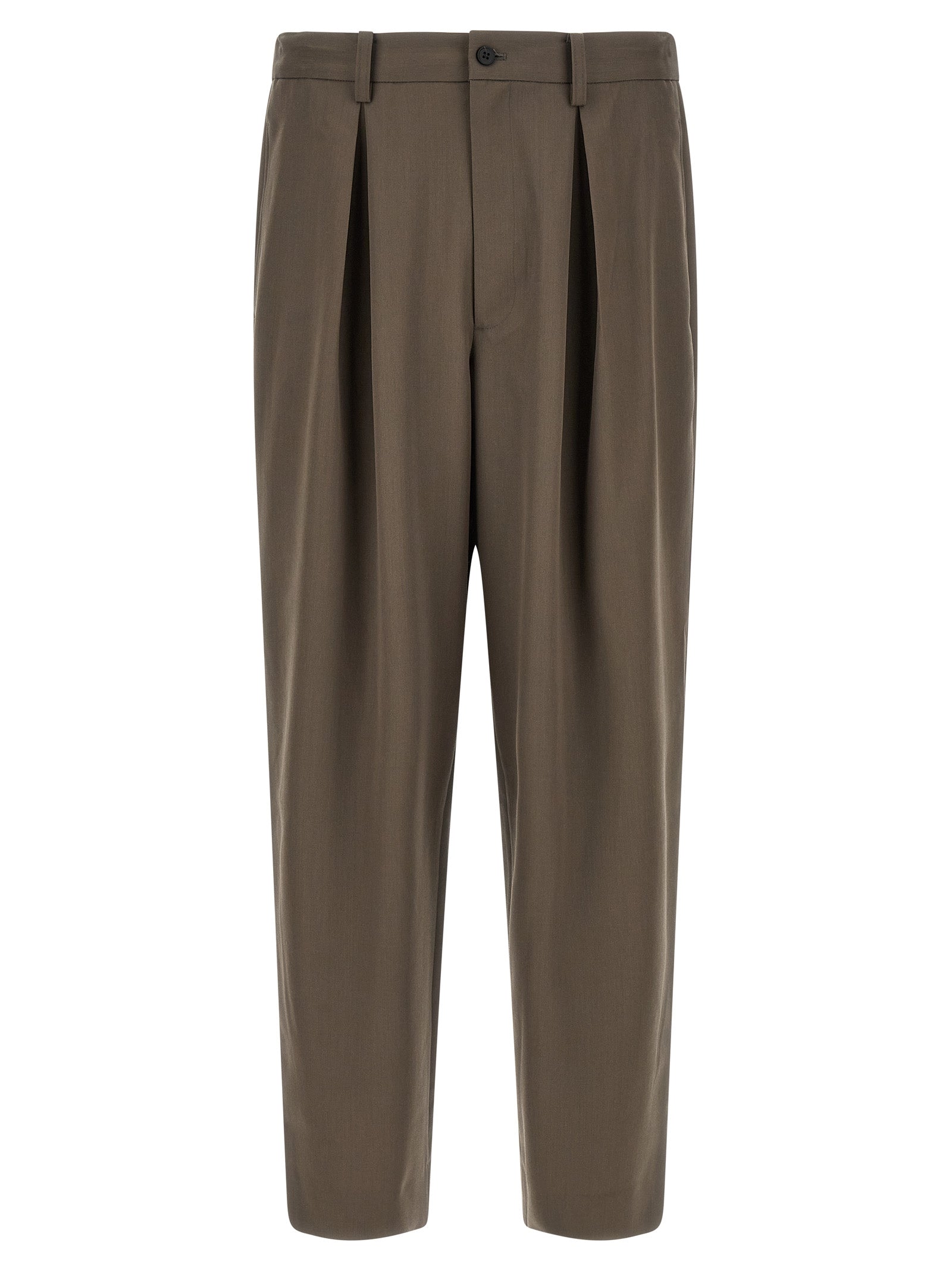 SSSTEIN Brown Wool Casual Men's Pants