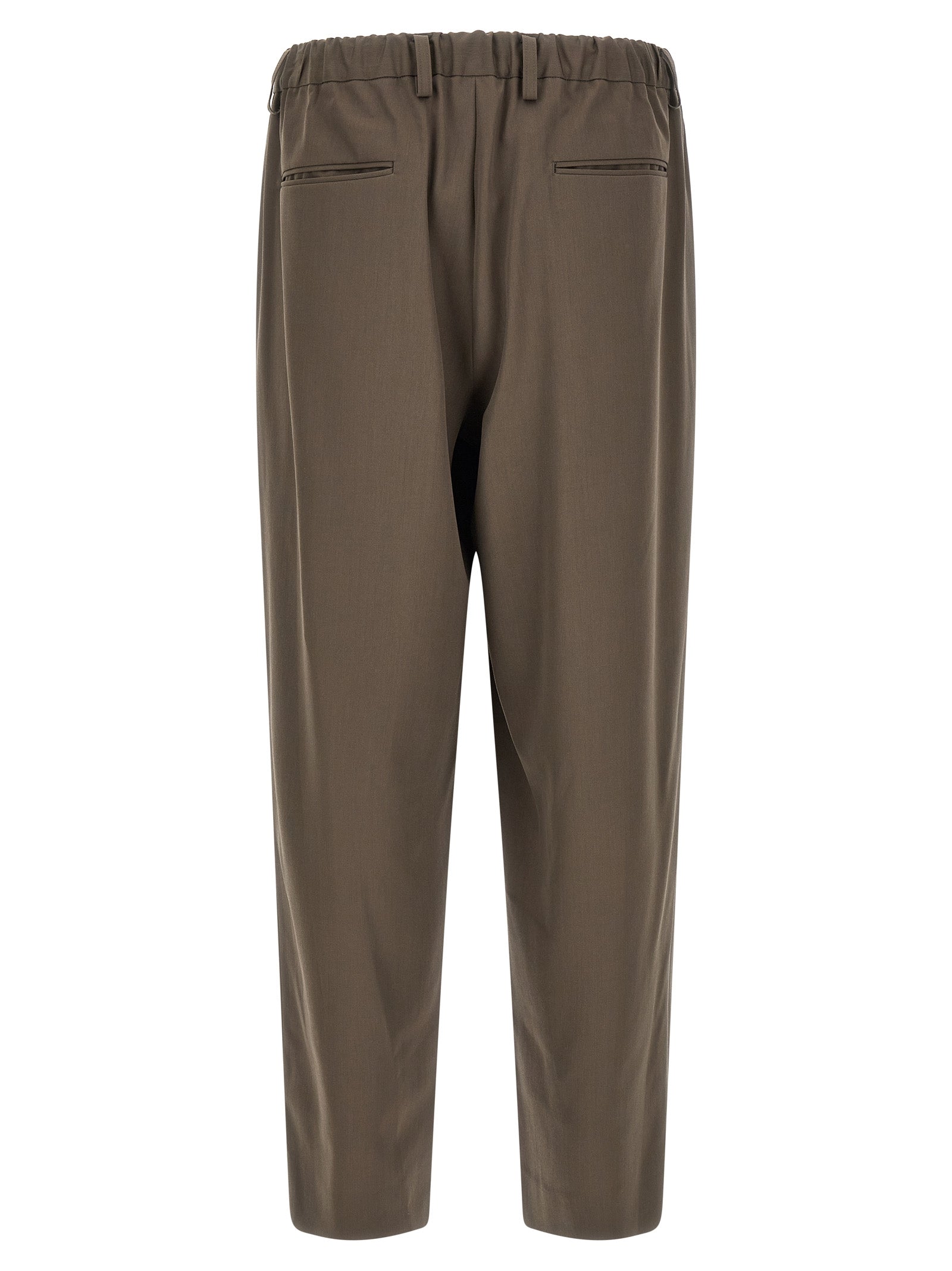 SSSTEIN Brown Wool Casual Men's Pants