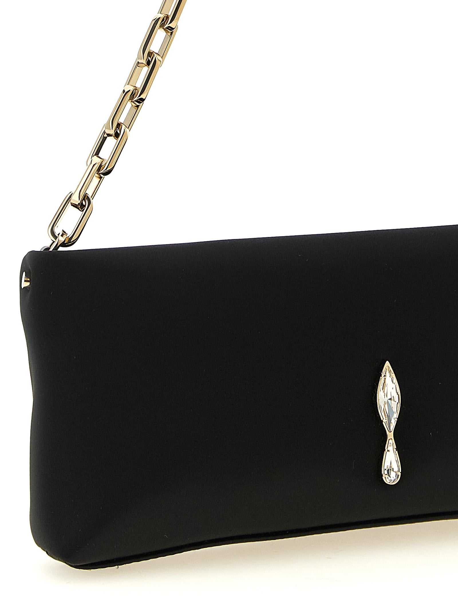Christian Louboutin Black Elastane Clutch Women's Bag