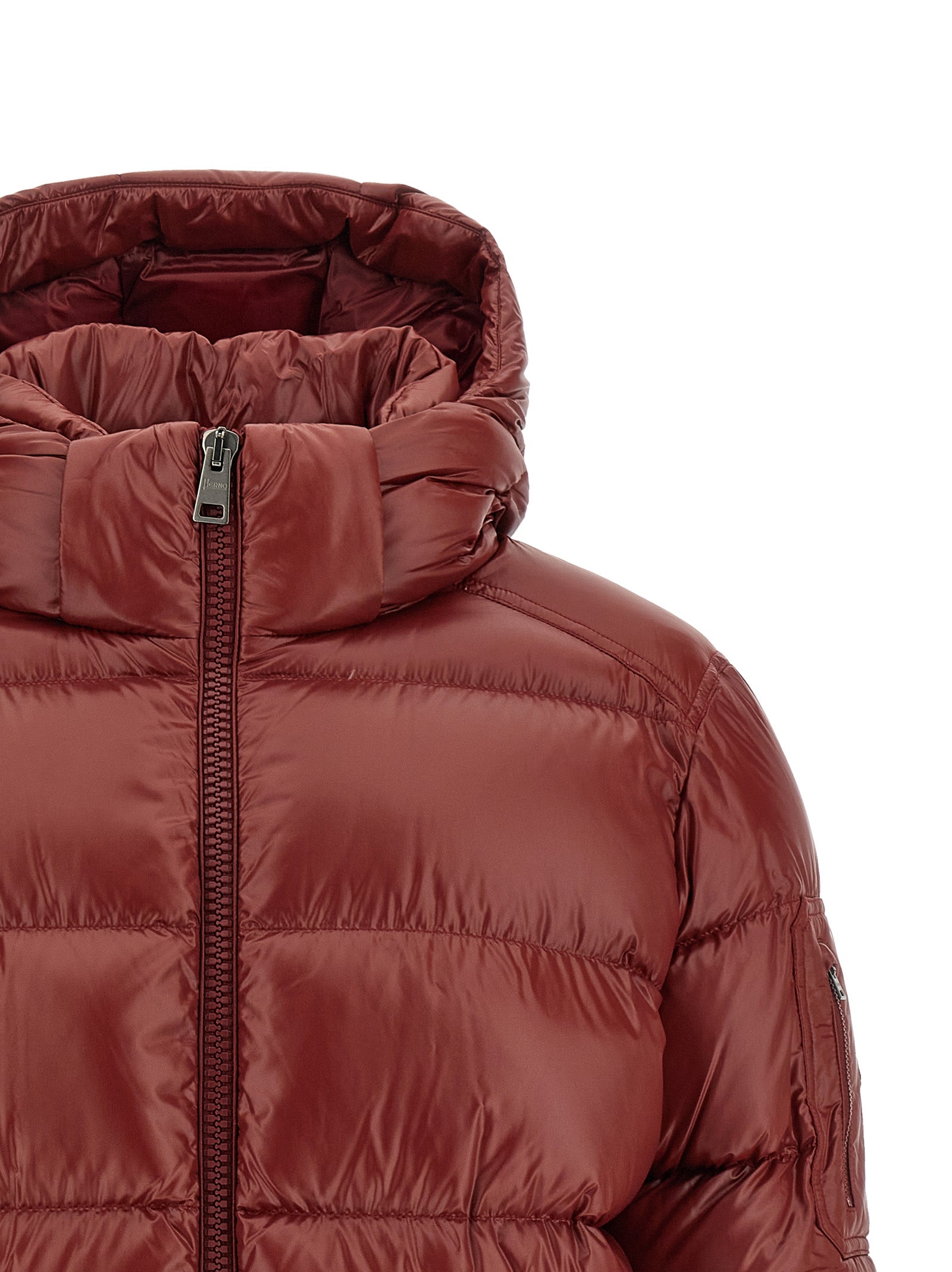 Herno Bordeaux Polyamide Full-Length Men's Jacket