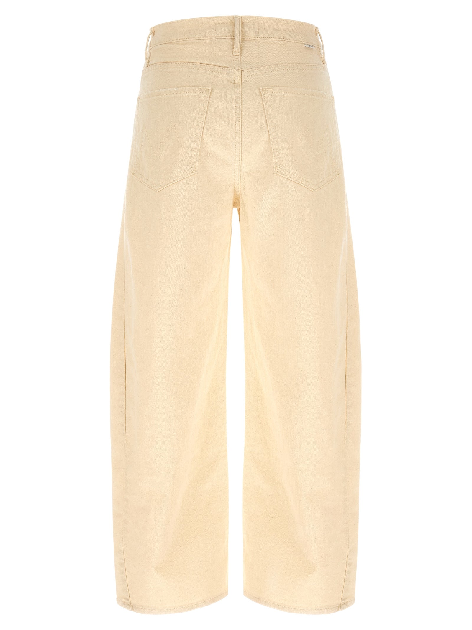 Mother Denim Beige Cotton High-Waisted Women's Jean