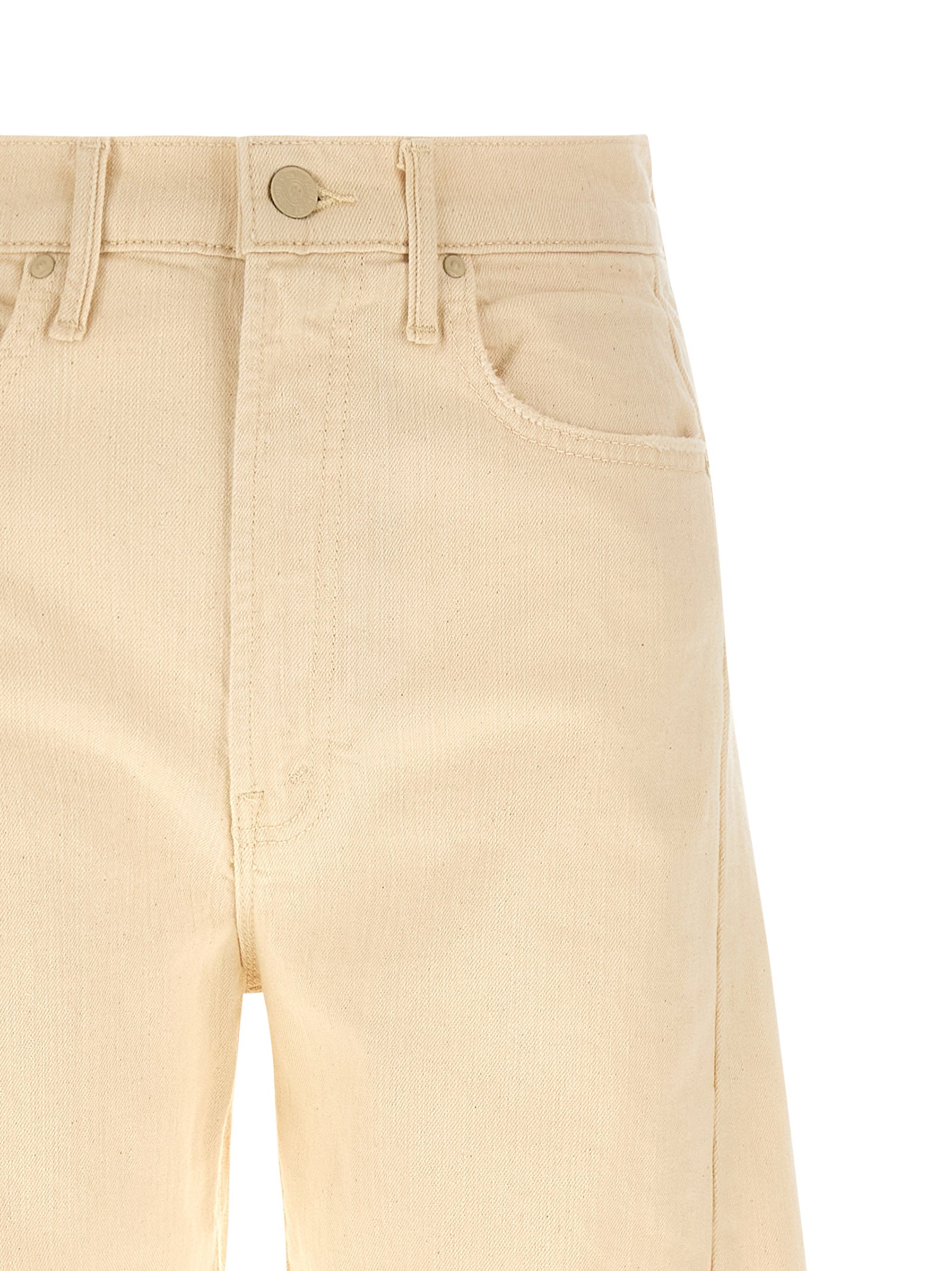 Mother Denim Beige Cotton High-Waisted Women's Jean