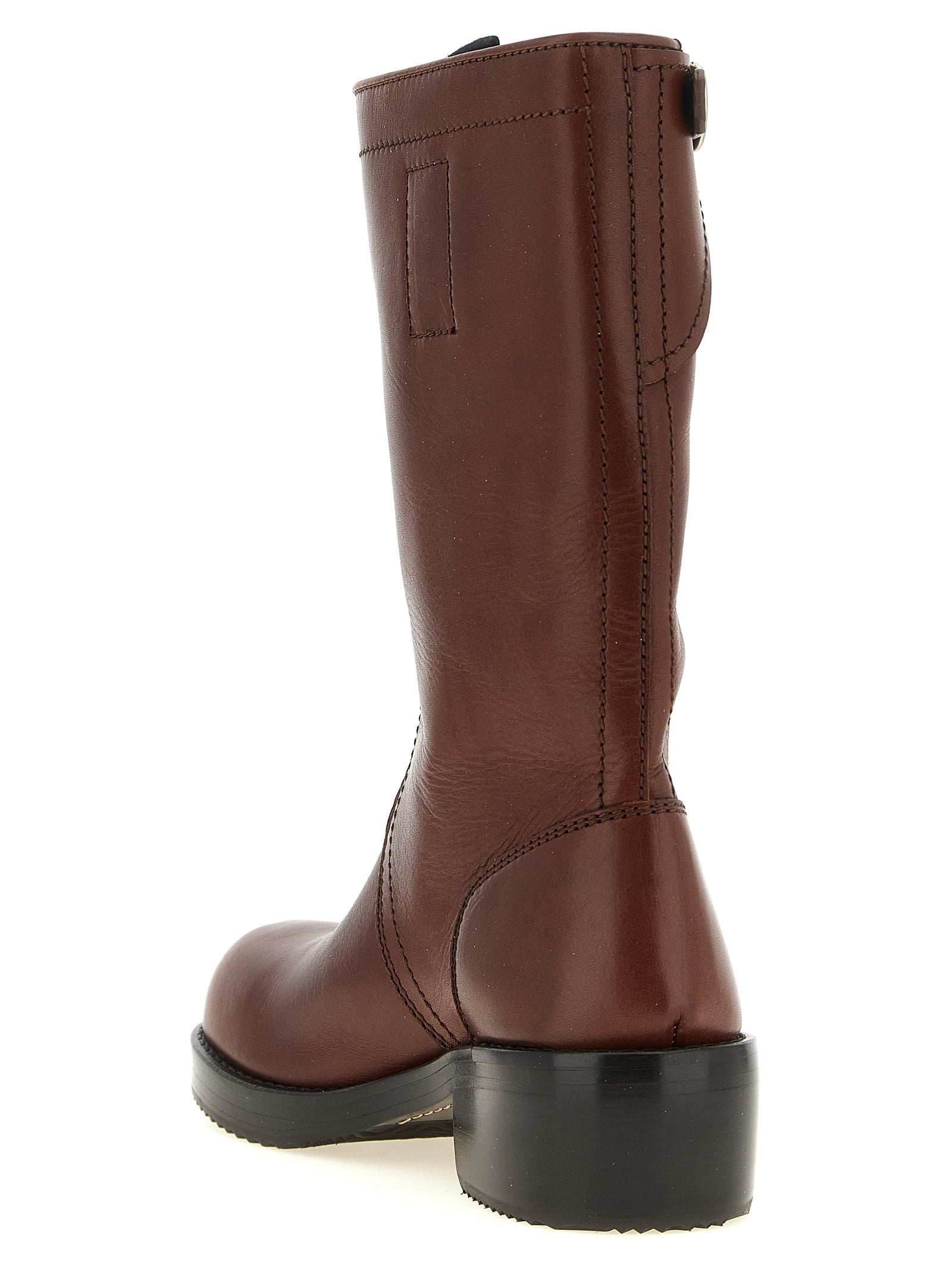 Dries Van Noten Brown Bovine Leather Ankle Women's Boots