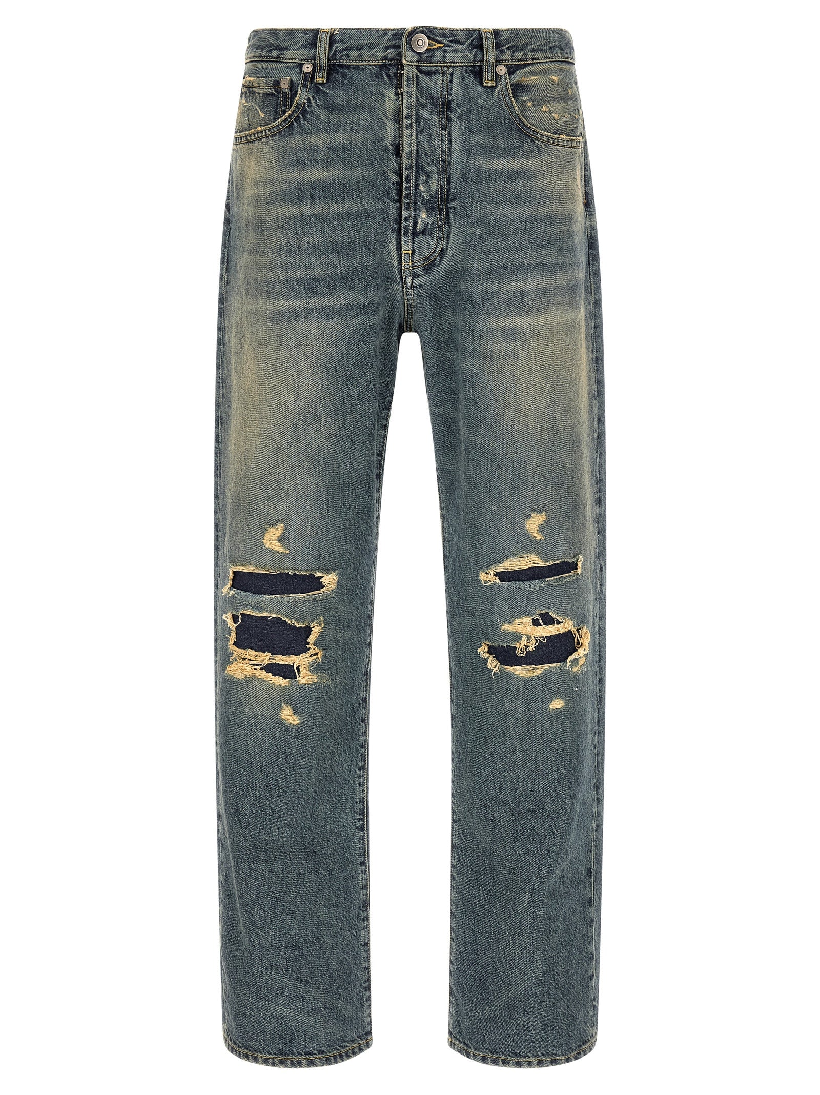 Maison Margiela Blue Cotton Straight-Leg Men's Jeans
