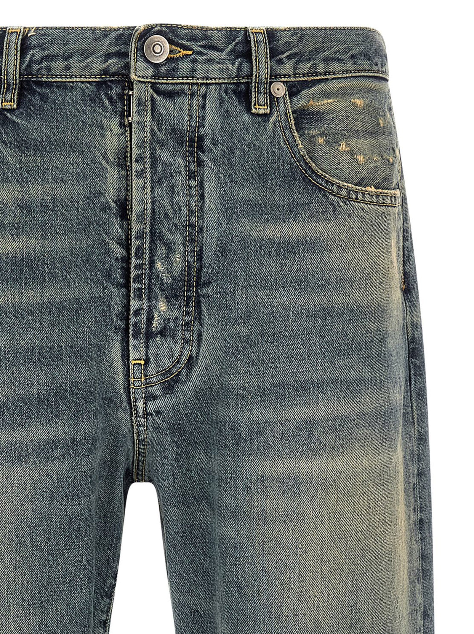 Maison Margiela Blue Cotton Straight-Leg Men's Jeans