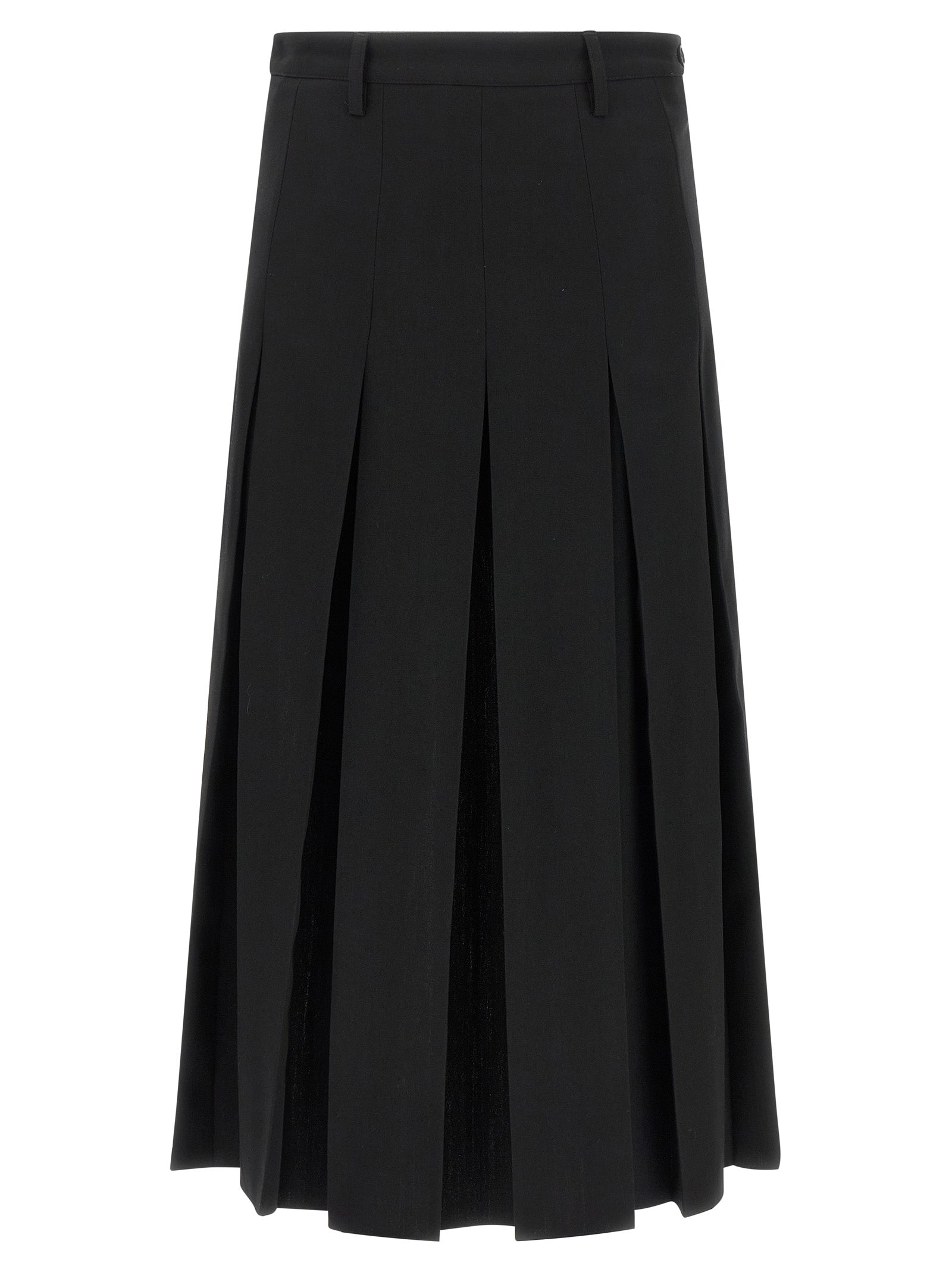MM6 Maison Margiela Black Polyester Midi Women's Skirt
