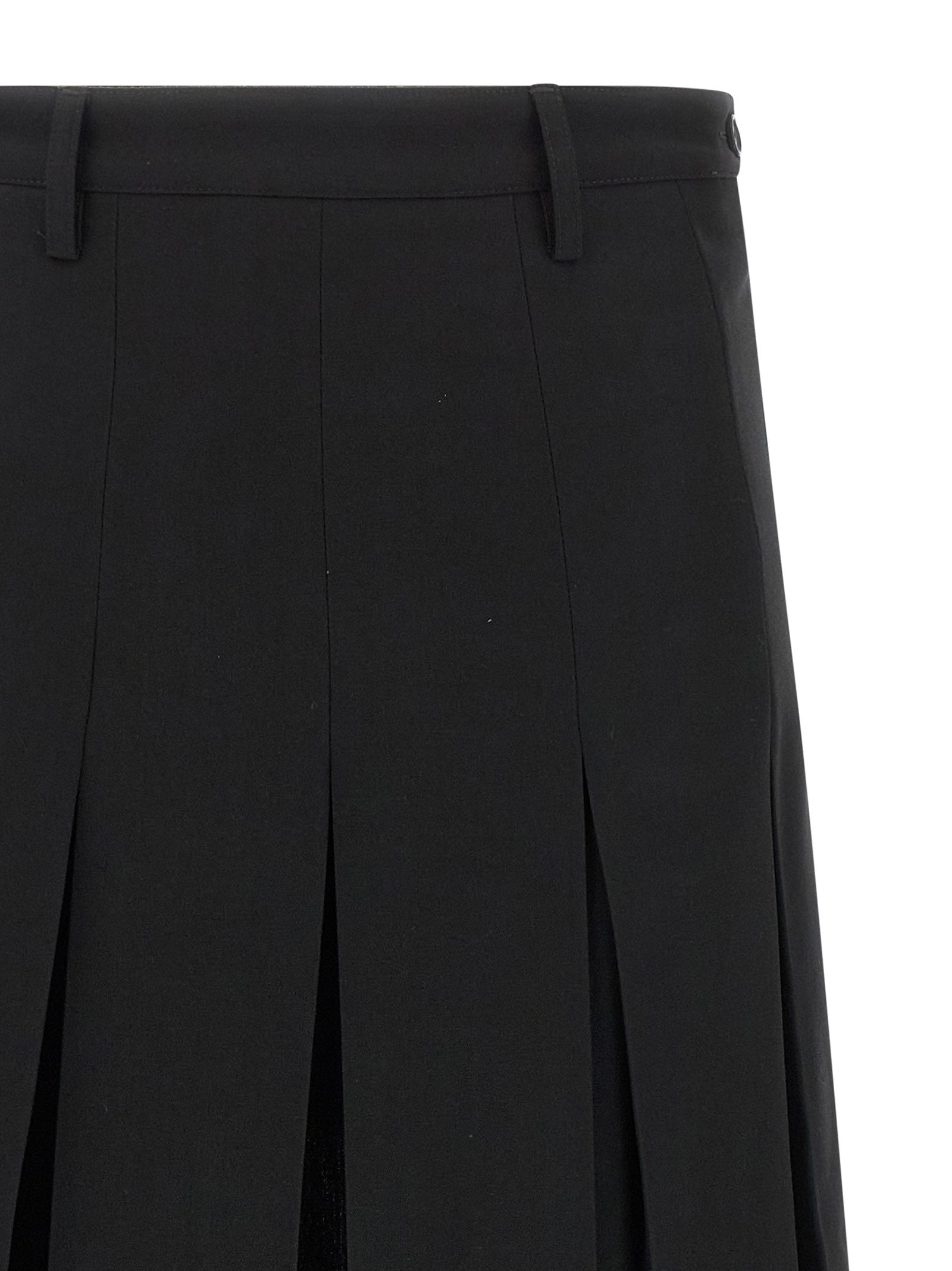 MM6 Maison Margiela Black Polyester Midi Women's Skirt