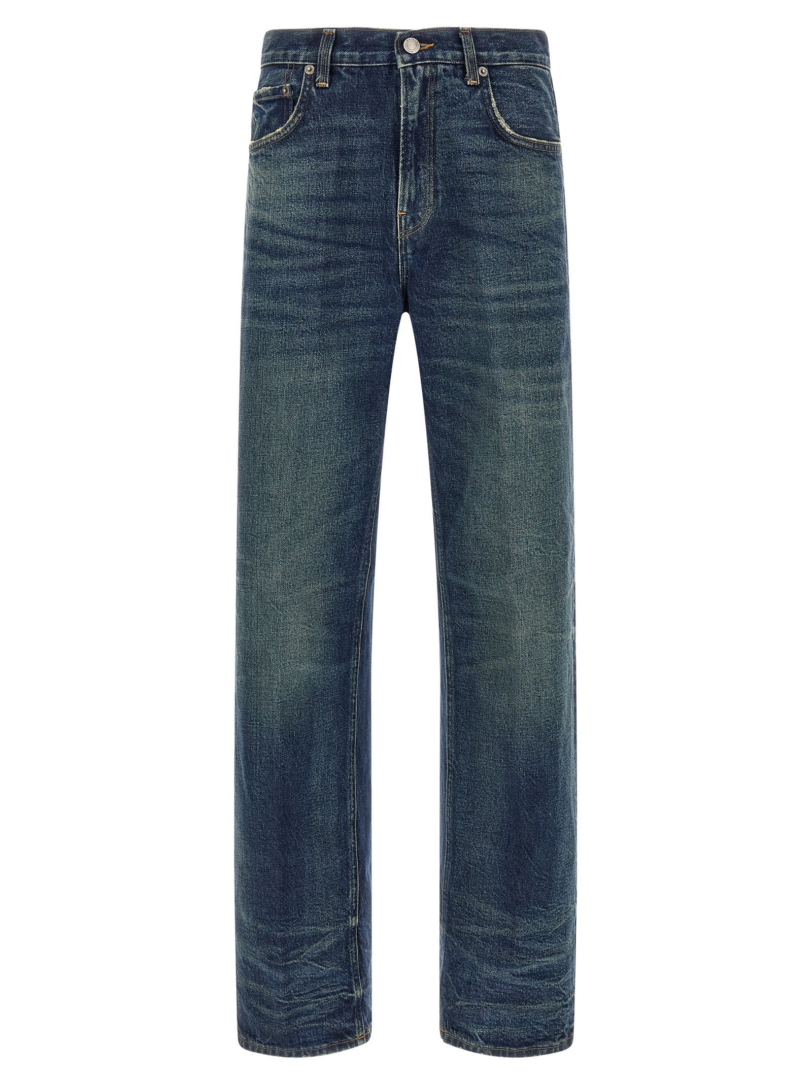 Haikure Blue Cotton Relaxed Fit Women's Jeans