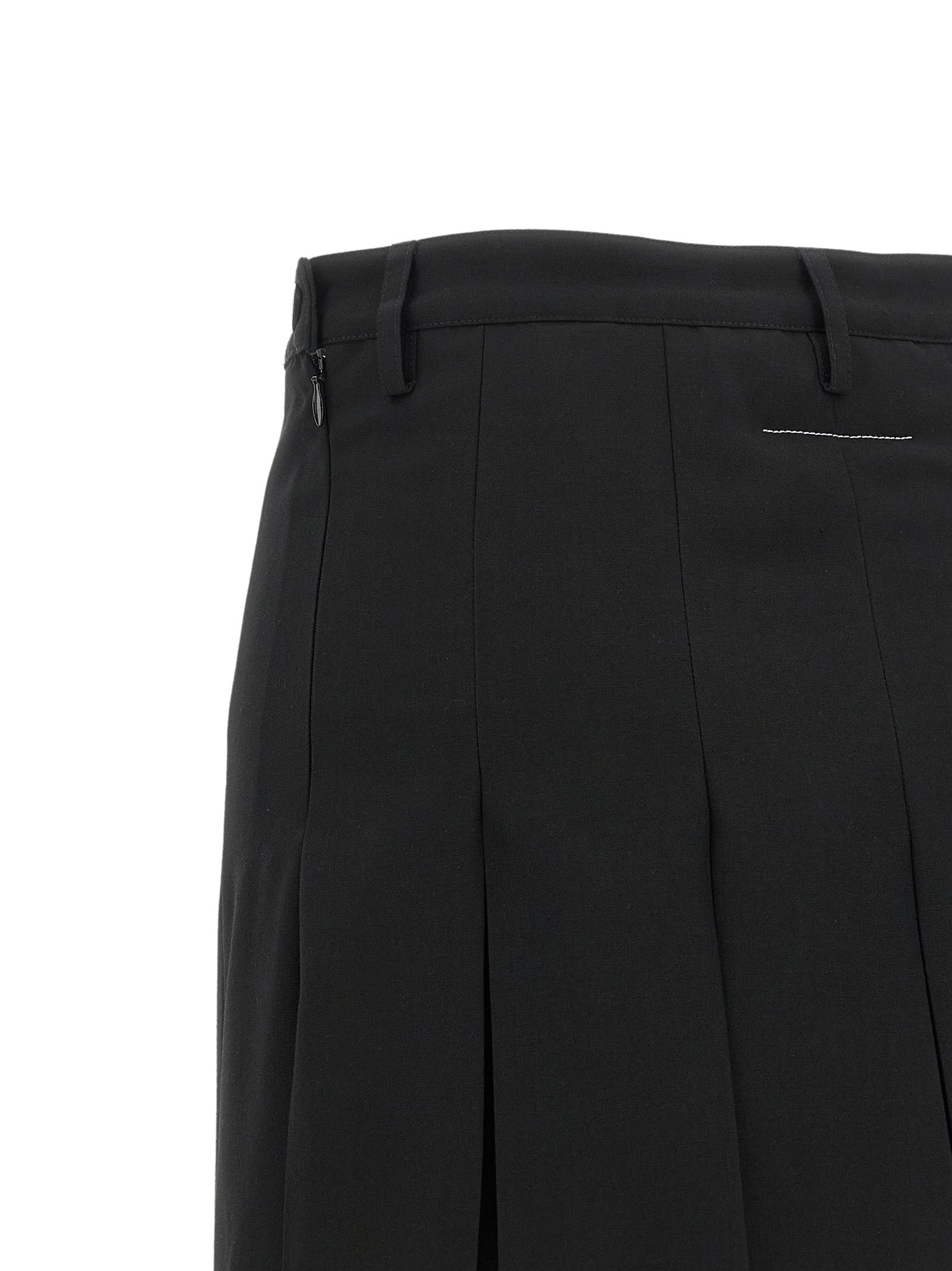 MM6 Maison Margiela Black Polyester Midi Women's Skirt