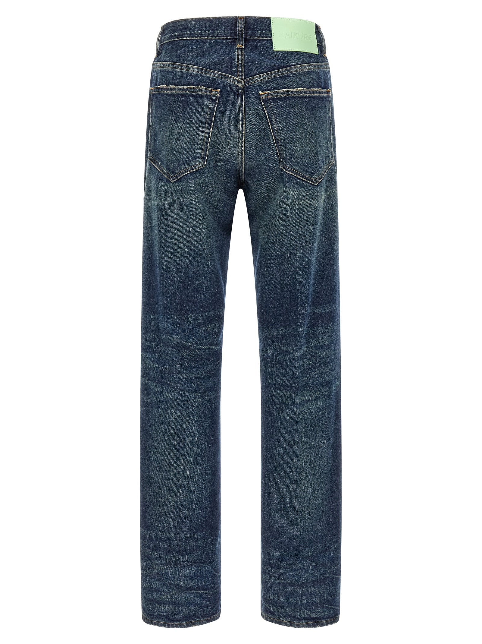 Haikure Blue Cotton Relaxed Fit Women's Jeans