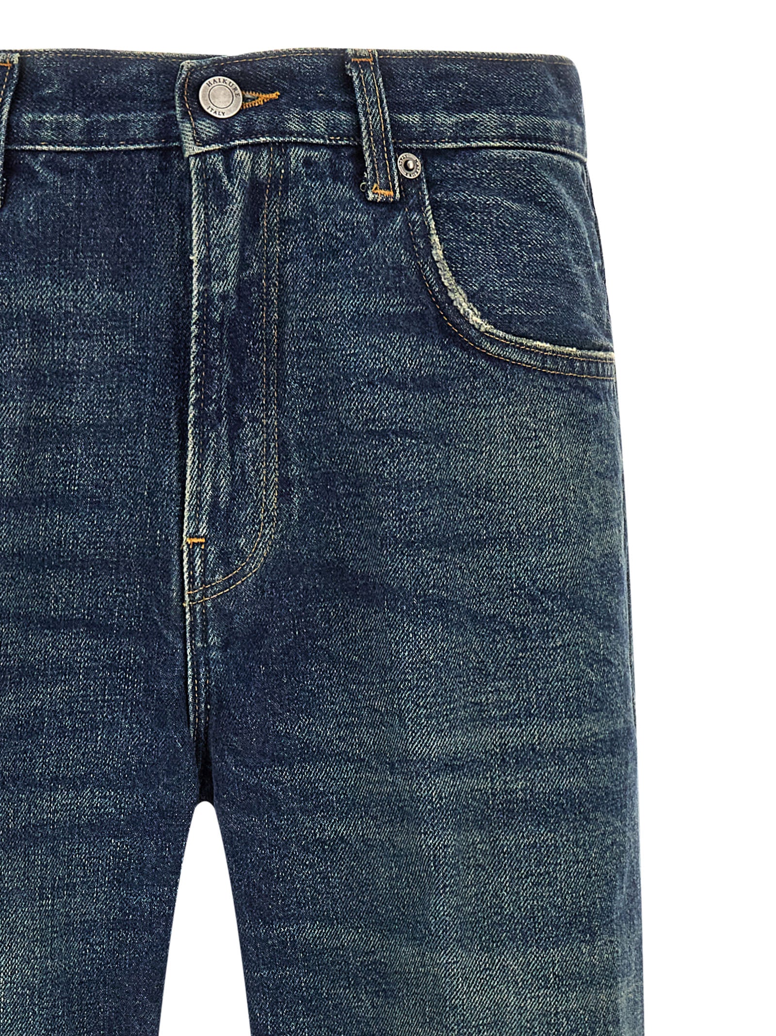 Haikure Blue Cotton Relaxed Fit Women's Jeans