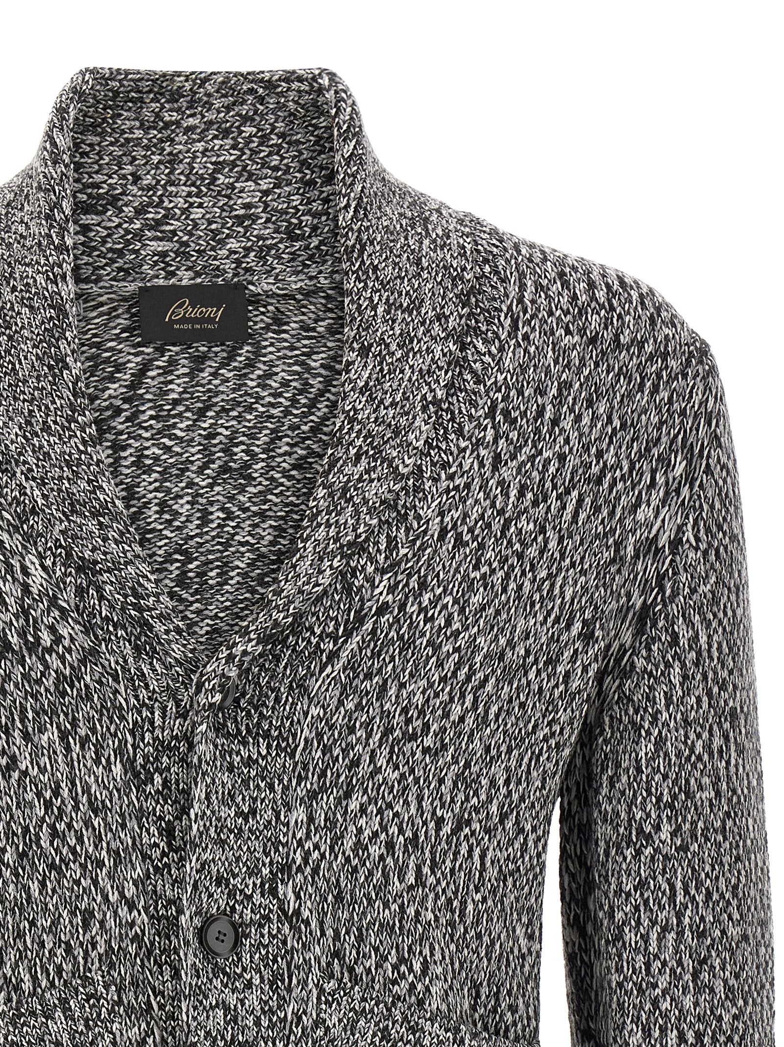 Brioni Bicolor Wool Men's Cardigan
