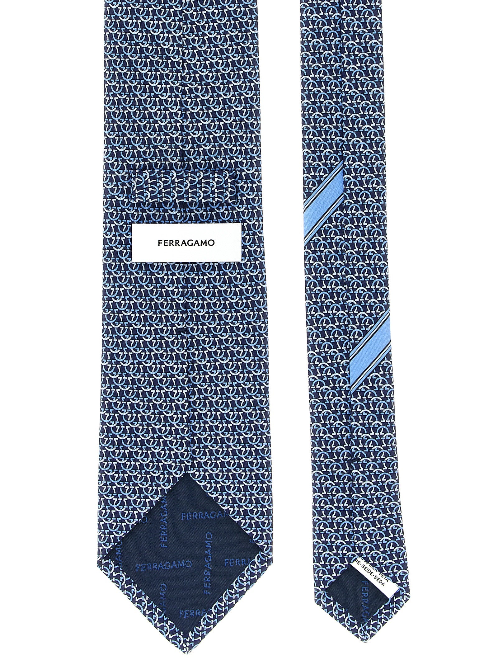 Ferragamo Blue Silk Men's Scarf