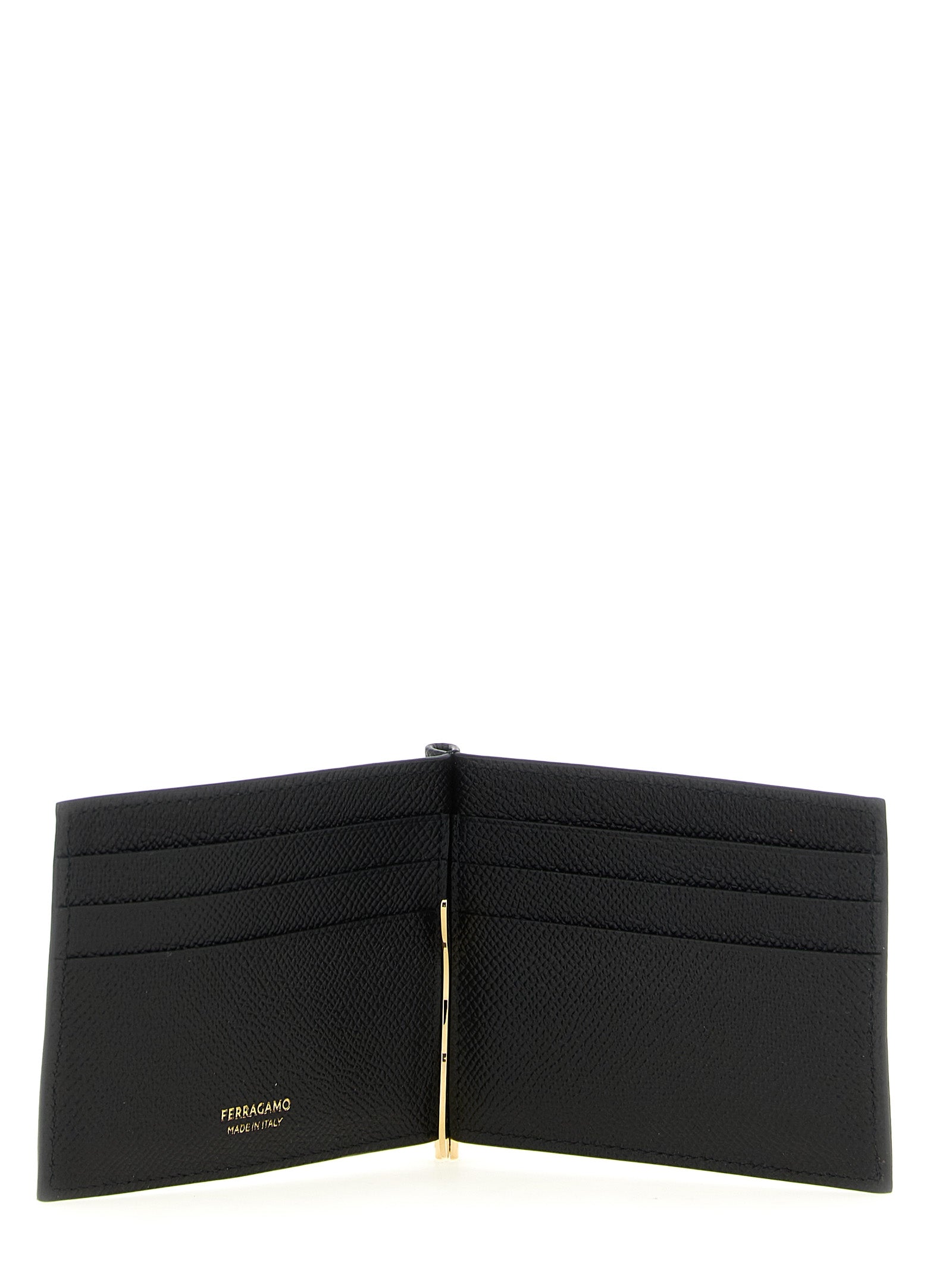 Ferragamo Black Calfskin Money Men's Clip