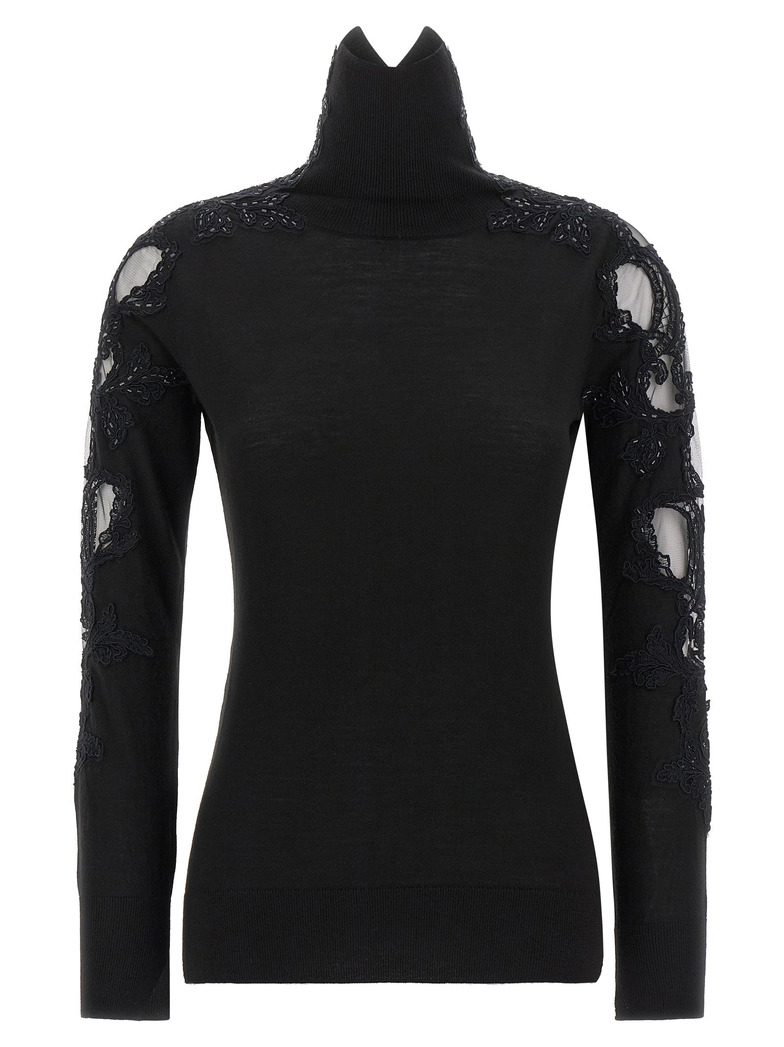 Ermanno Scervino Black Virgin Wool Women's Cardigan